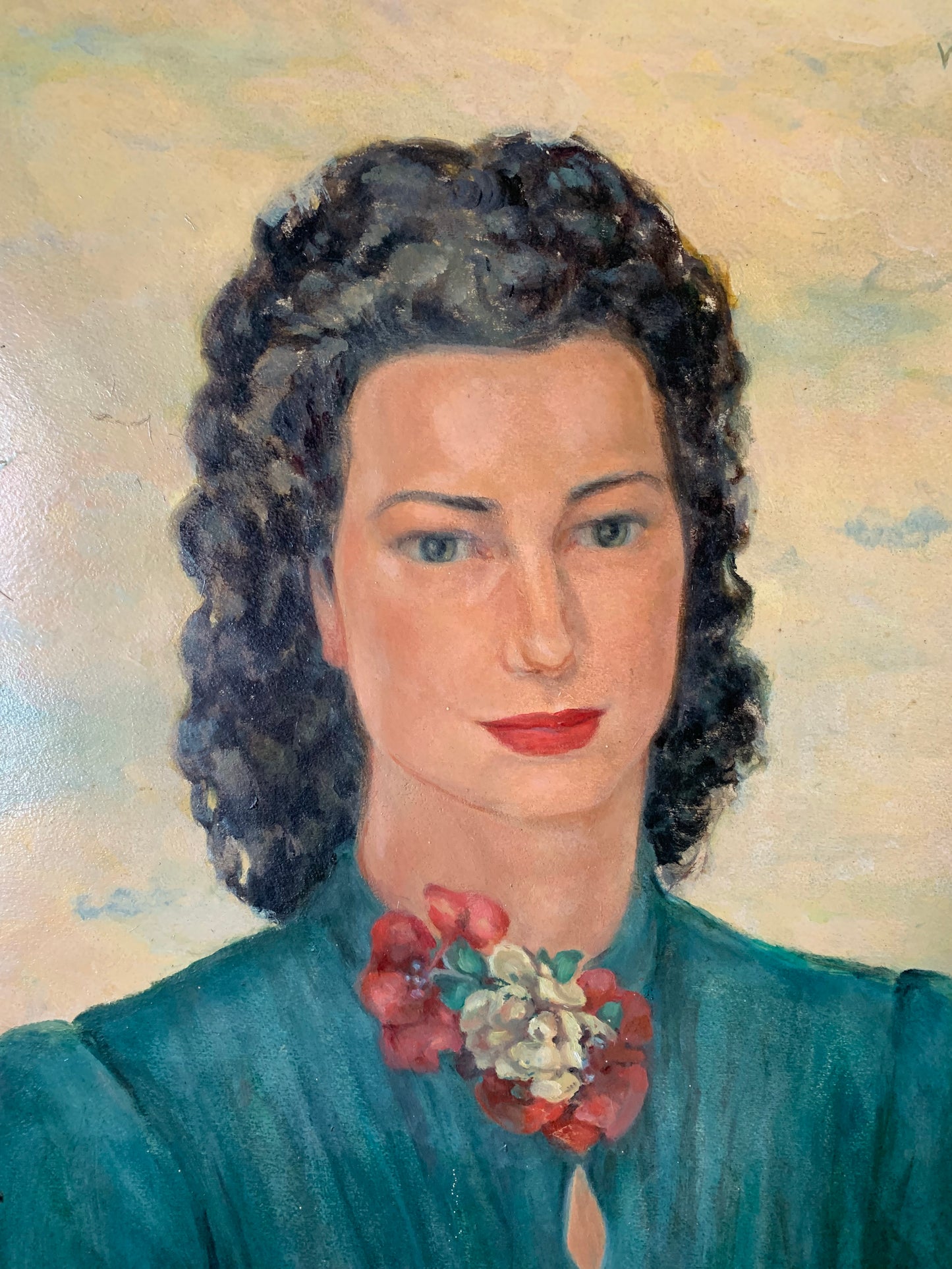 Portrait of a Woman, 1940s-50s. Signed Vera d’Angara, Italian-Russian actress