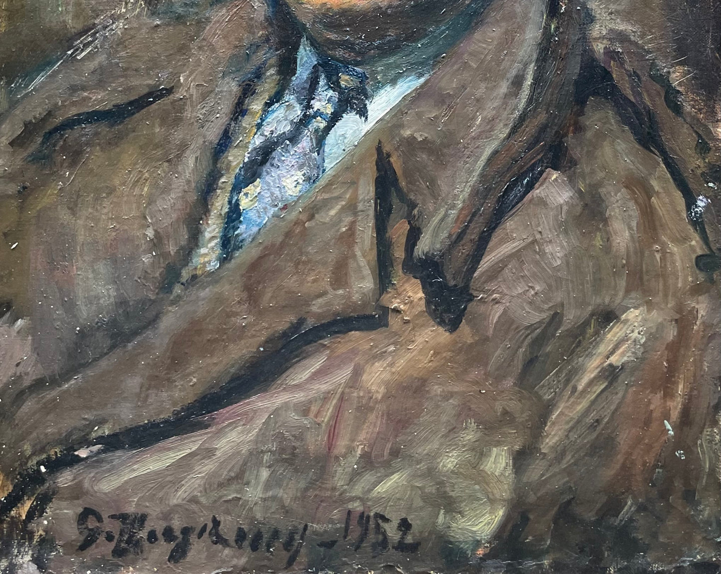 Guido Borgianni (1915–2011, Florence), Portrait with blue tie, 1952, signed and dated