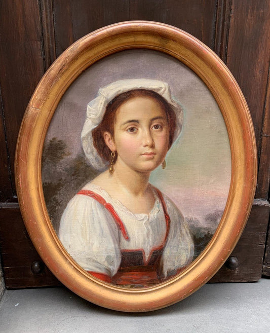 Portrait Of A Young Italian Woman In Traditional Ciociara Costume, Mid-19th Century.