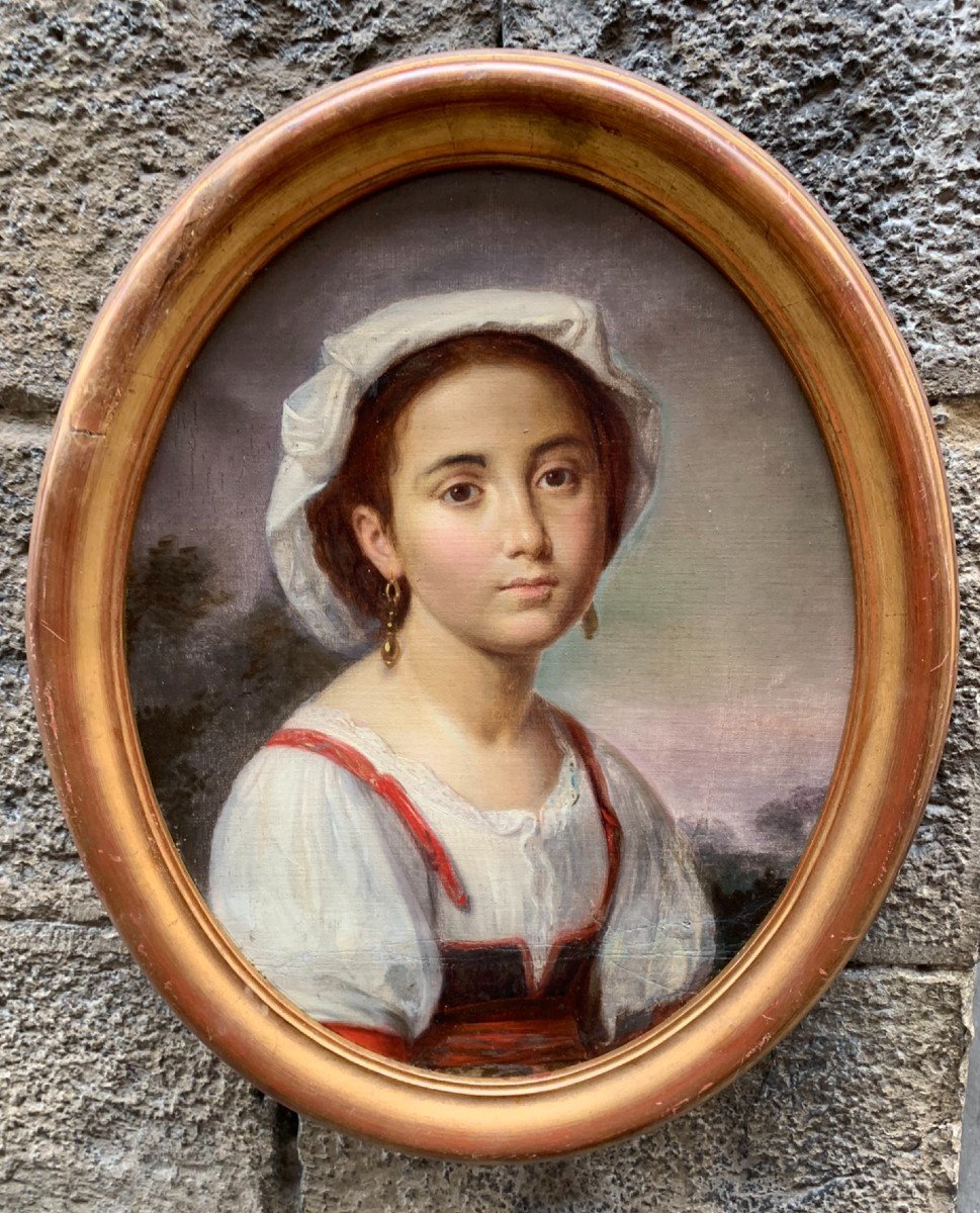 Portrait Of A Young Italian Woman In Traditional Ciociara Costume, Mid-19th Century.