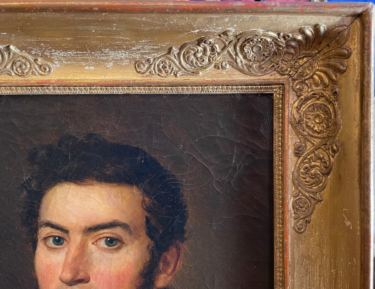 Ritratto d'uomo – Olio su tela firmato "Castin" e datato 1838, in cornice d'epoca