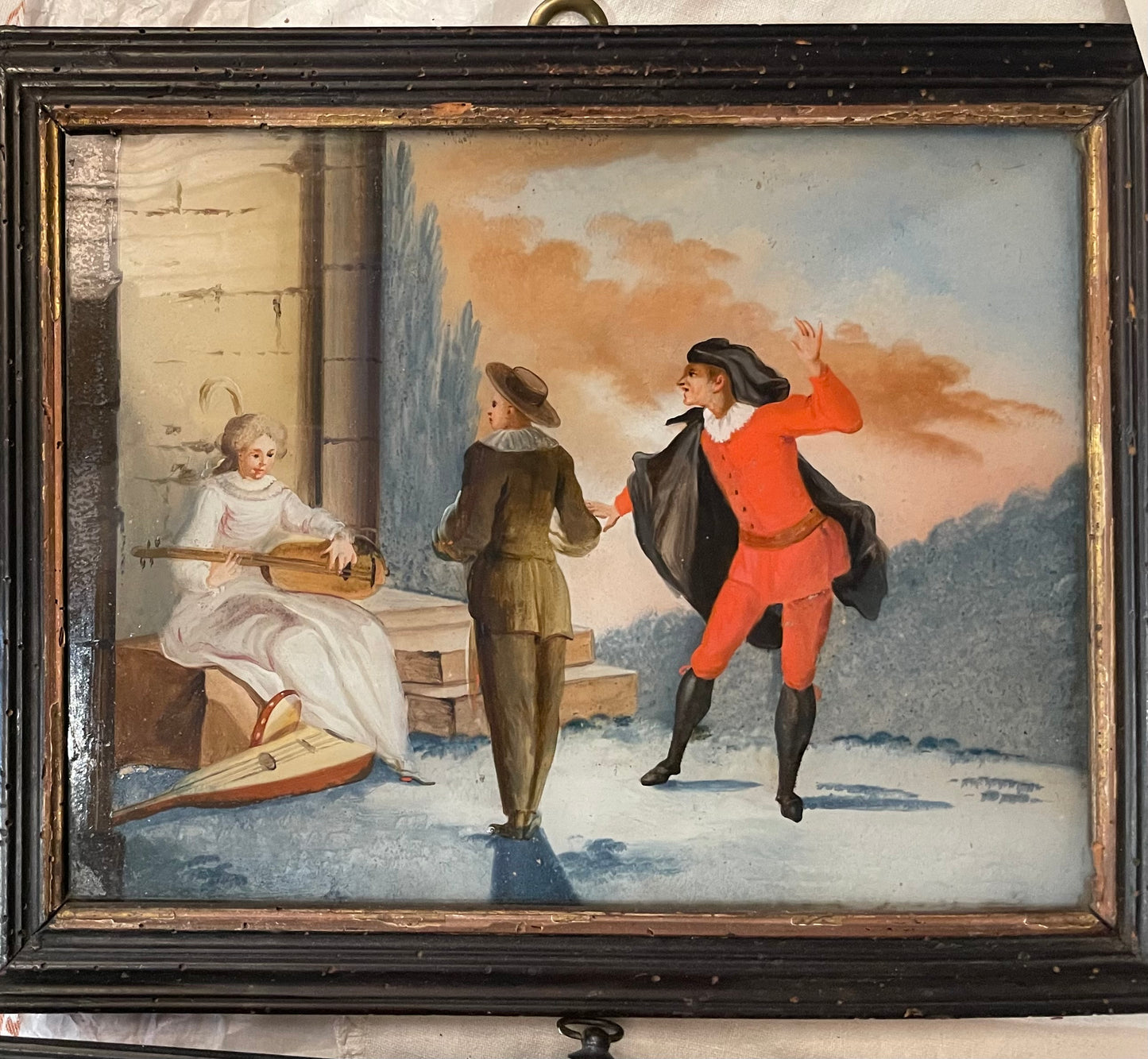 Dipinti sottovetro con scene galanti e musicali nel gusto di Pietro Longhi. Venezia (?) XVIII secolo