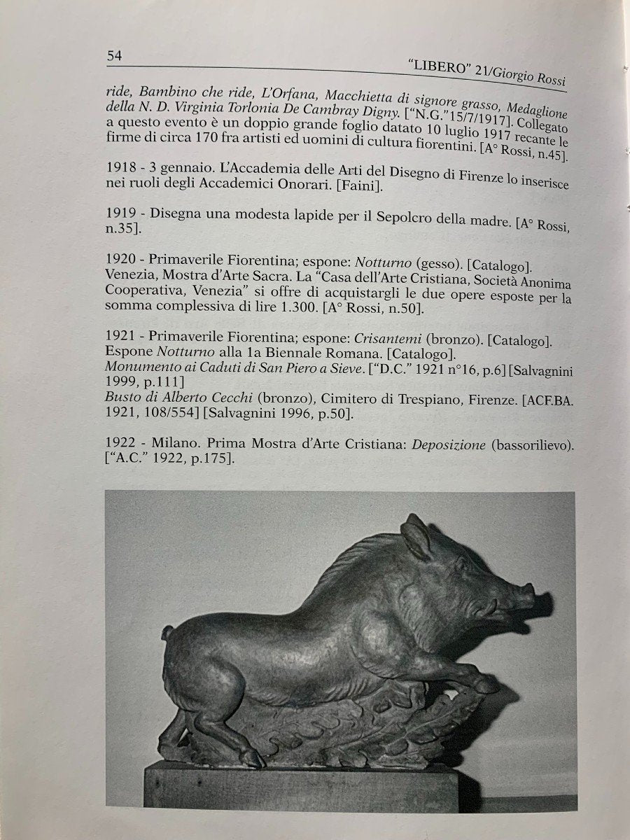 Wild Boar, Terracotta Sculpture With Bronze Patina, 1930s-40s, Giorgio Rossi (1894–1981)