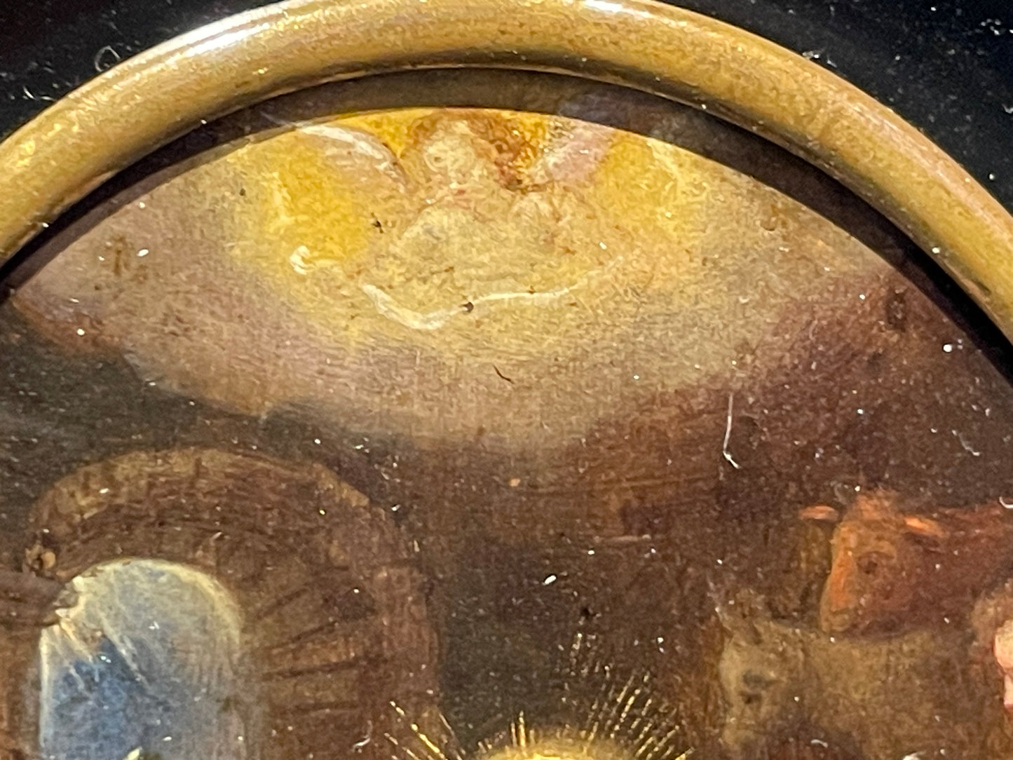 Reserved adorazione dei pastori. Scuola fiamminga, XVII secolo. Olio su rame