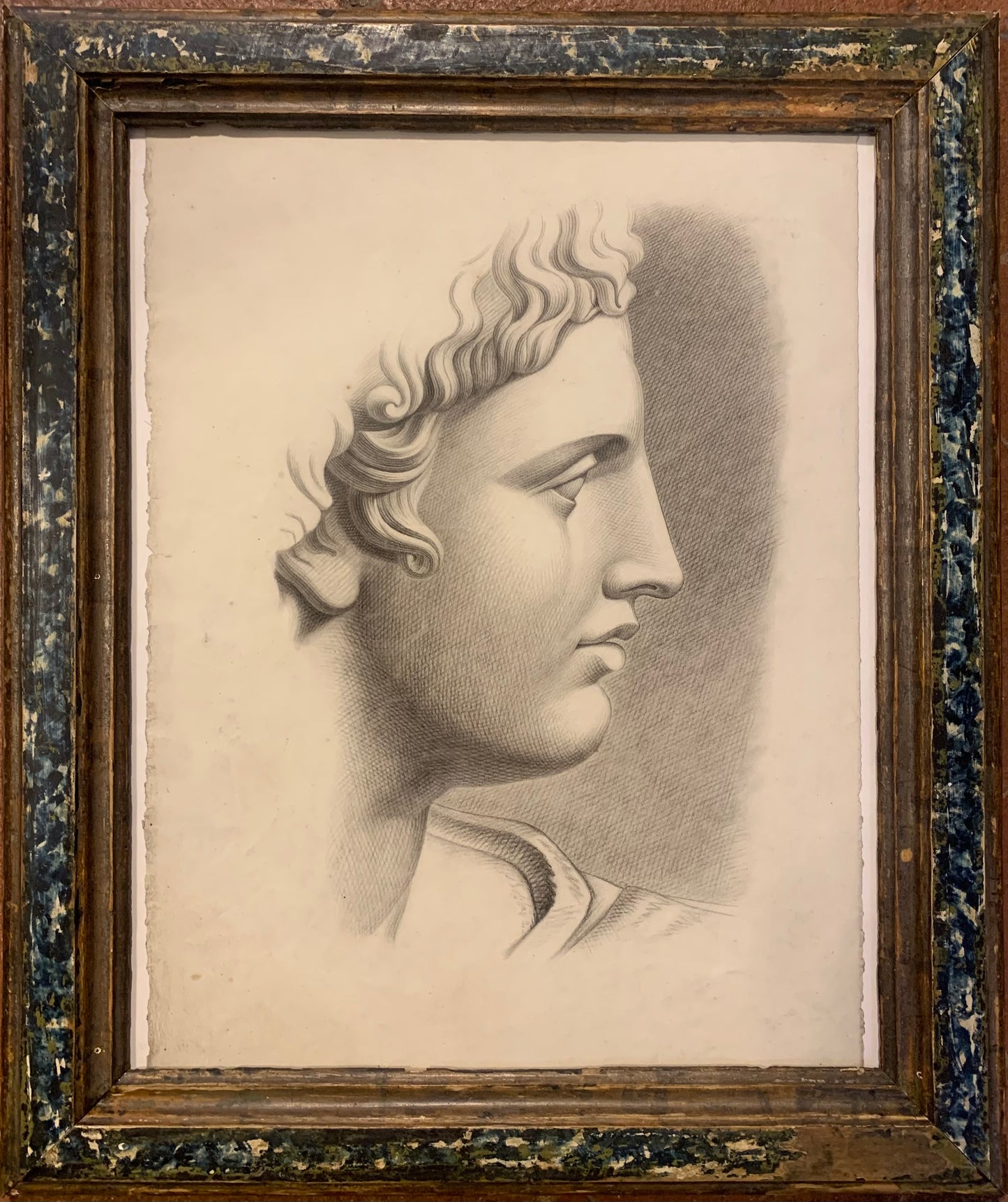 Apollo of Belvedere. Academic Drawing. Italian. XIX century.