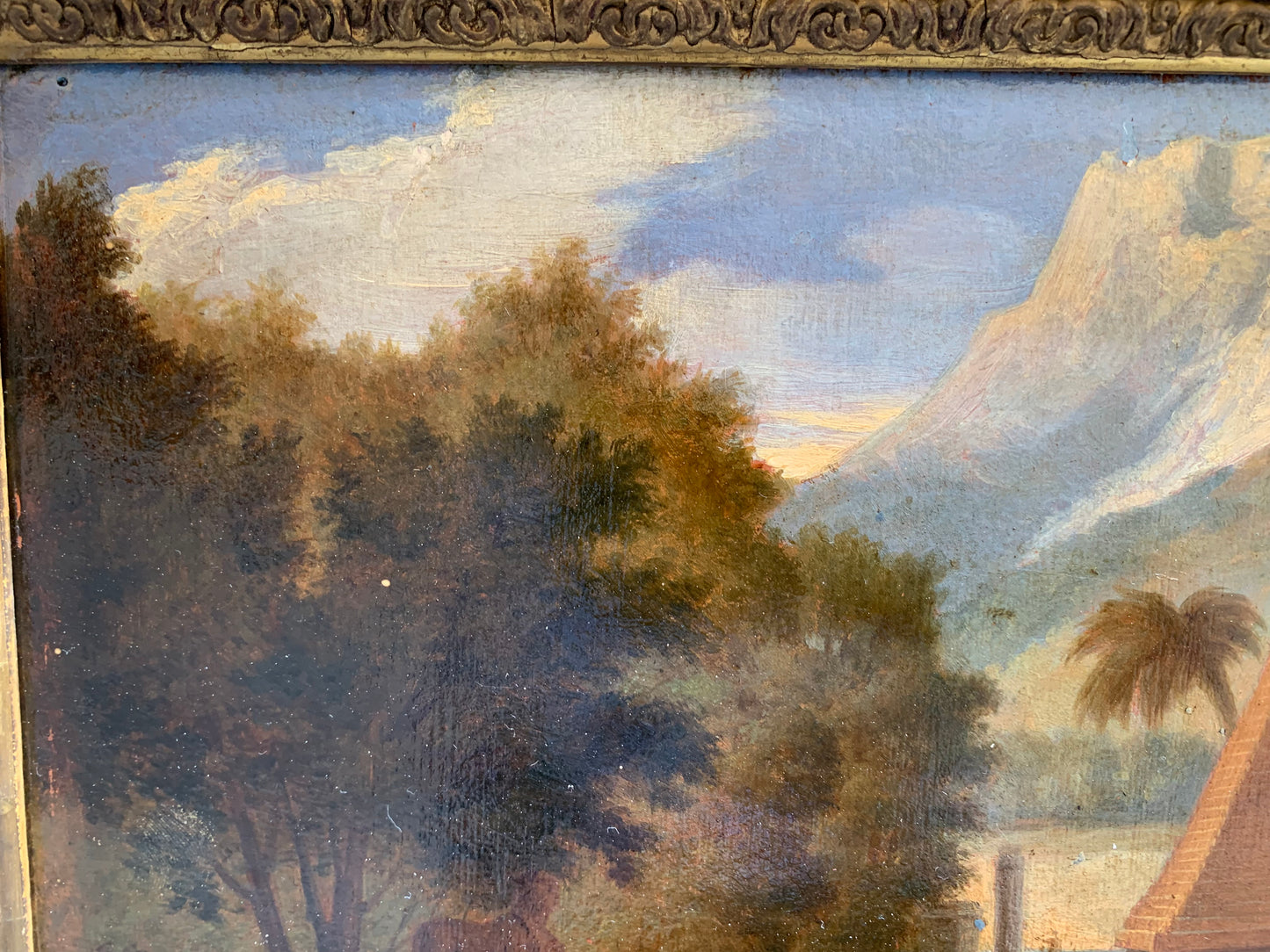 Fantasy landscape with a pyramid and sphinx. Early 19th century.