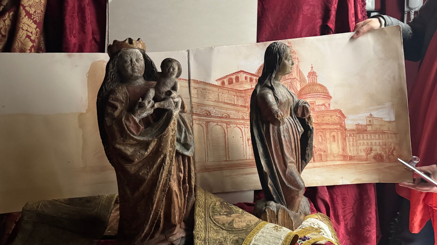 Gotico tedesco. Scultura in legno policromo. Intorno al 1500. Da restaurare.