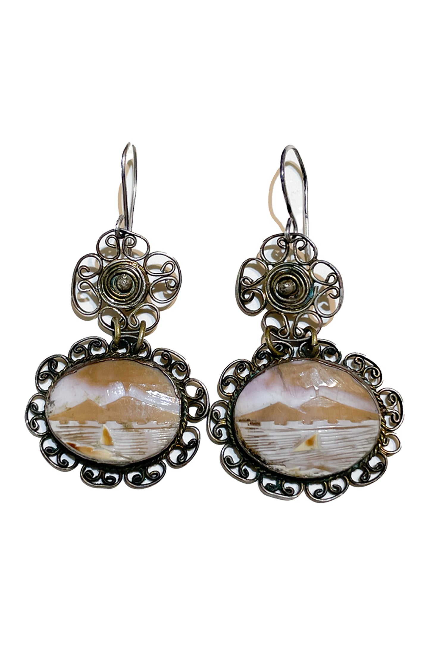 Vintage shell cameo earrings