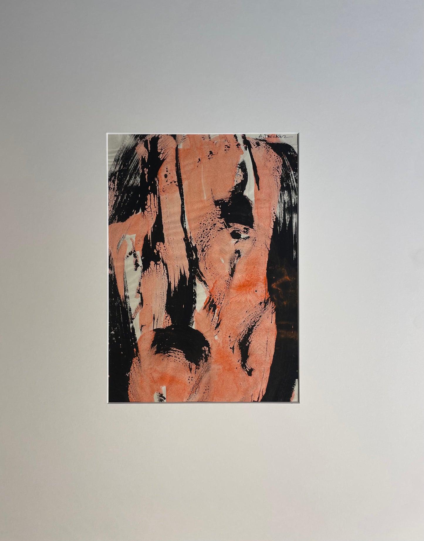 Anja Decker, pittura astratta gestuale a tempera su carta, anni ’50 – 29,5 x 21 cm