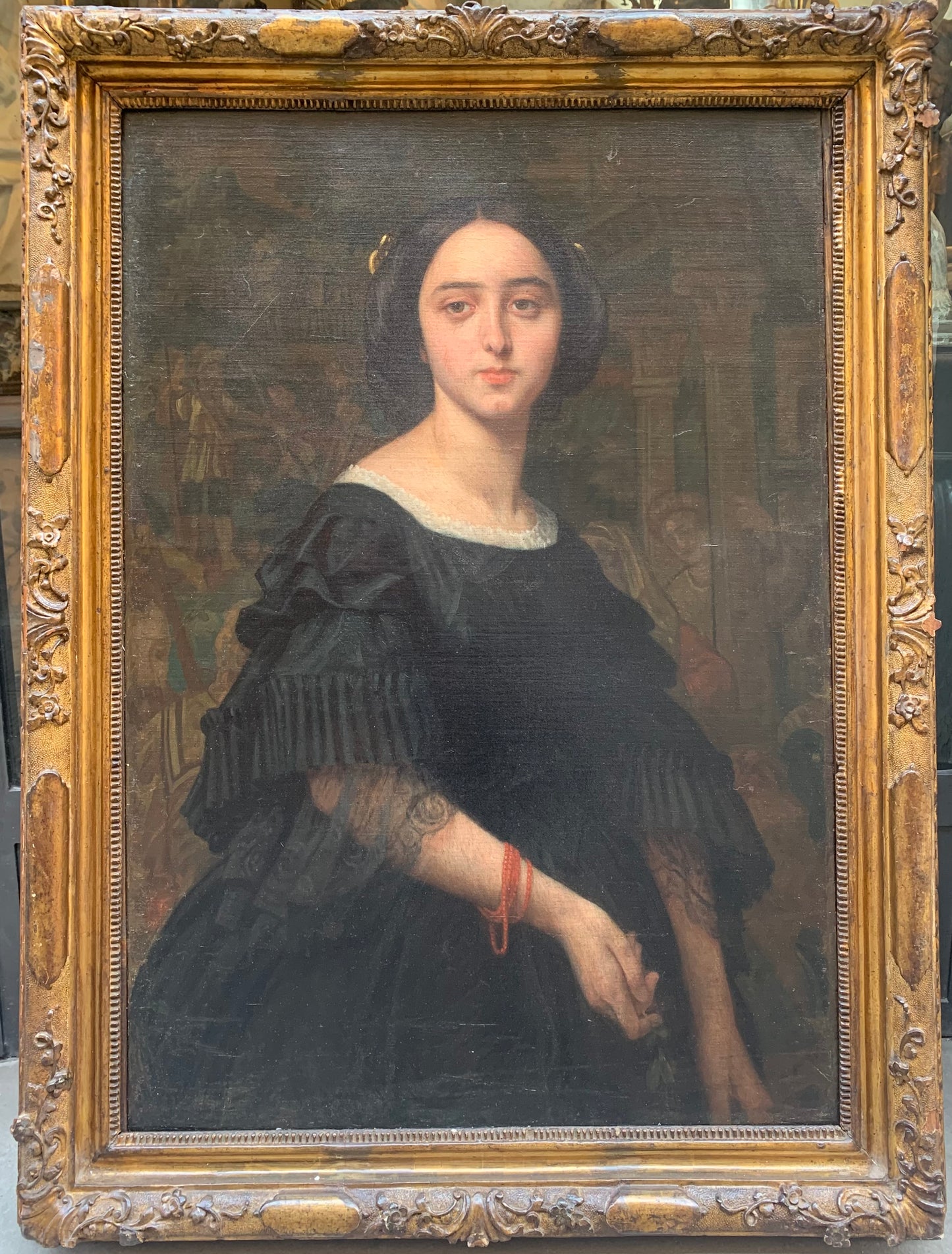 Portrait of a young girl. Circa 1860. Entourage of Amaury-Duval. French school