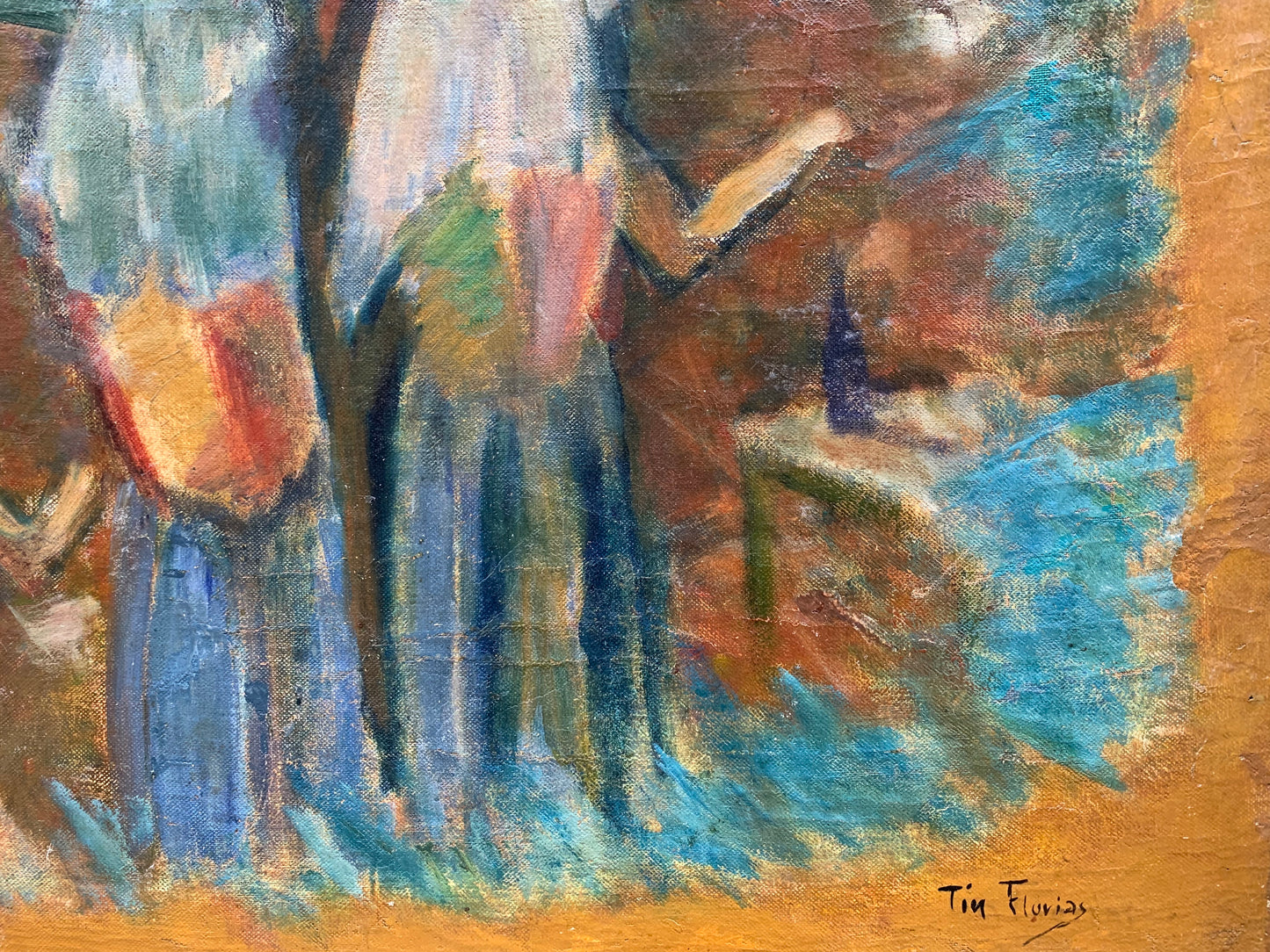 Tin Florias, Danza di Corfù, artista greco del XX secolo tra Grecia e Parigi, Cm 130 × 103