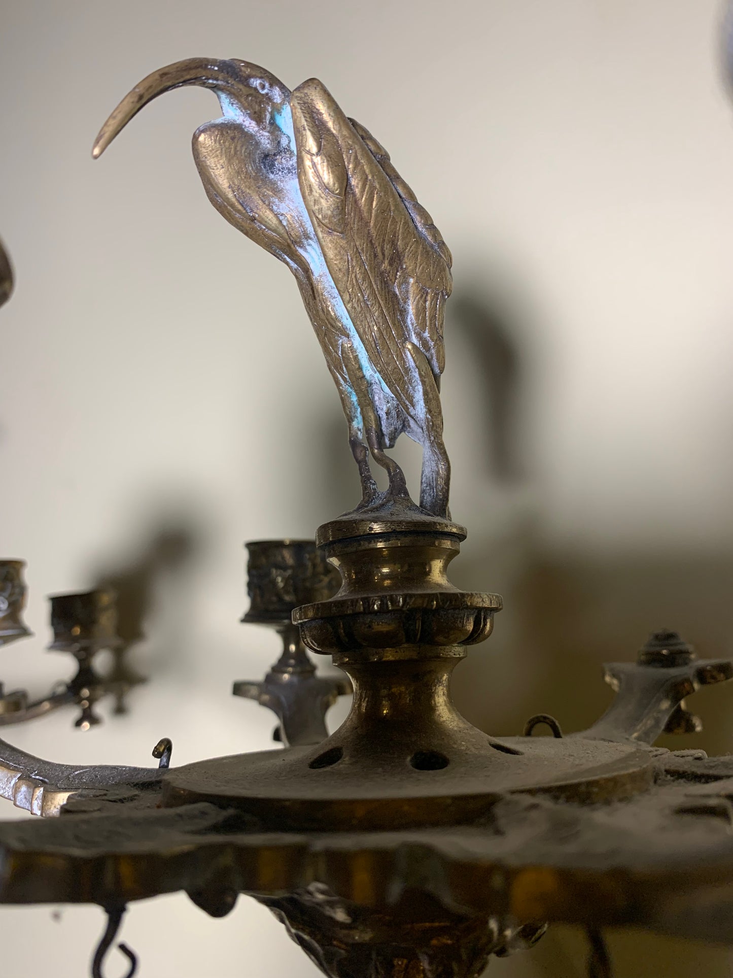 Art Nouveau Bronze Candelabras with Herons and Masks - Eclectic Style with French Influence (1880-1890)