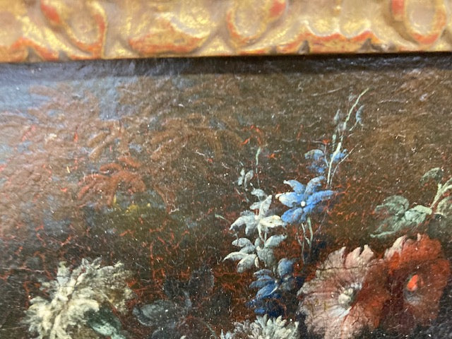 Gaspare Lopez, attribuzione Natura morta con fontana, obelisco e cascata di fiori in un giardino, Napoli, c. 1720