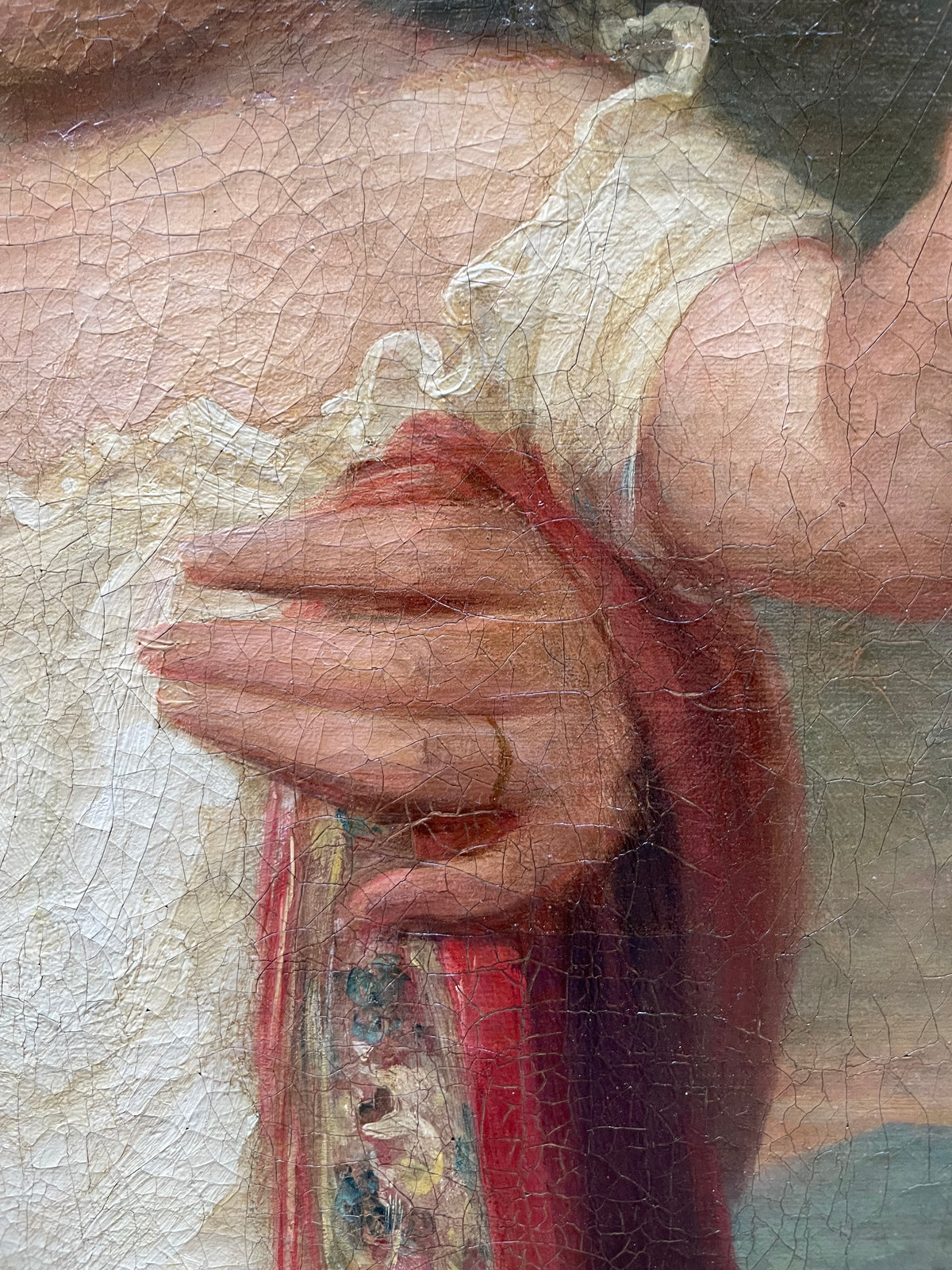 Ritratto di madre e figlio, scuola inglese, Regency 1815-1820, firmato James Green