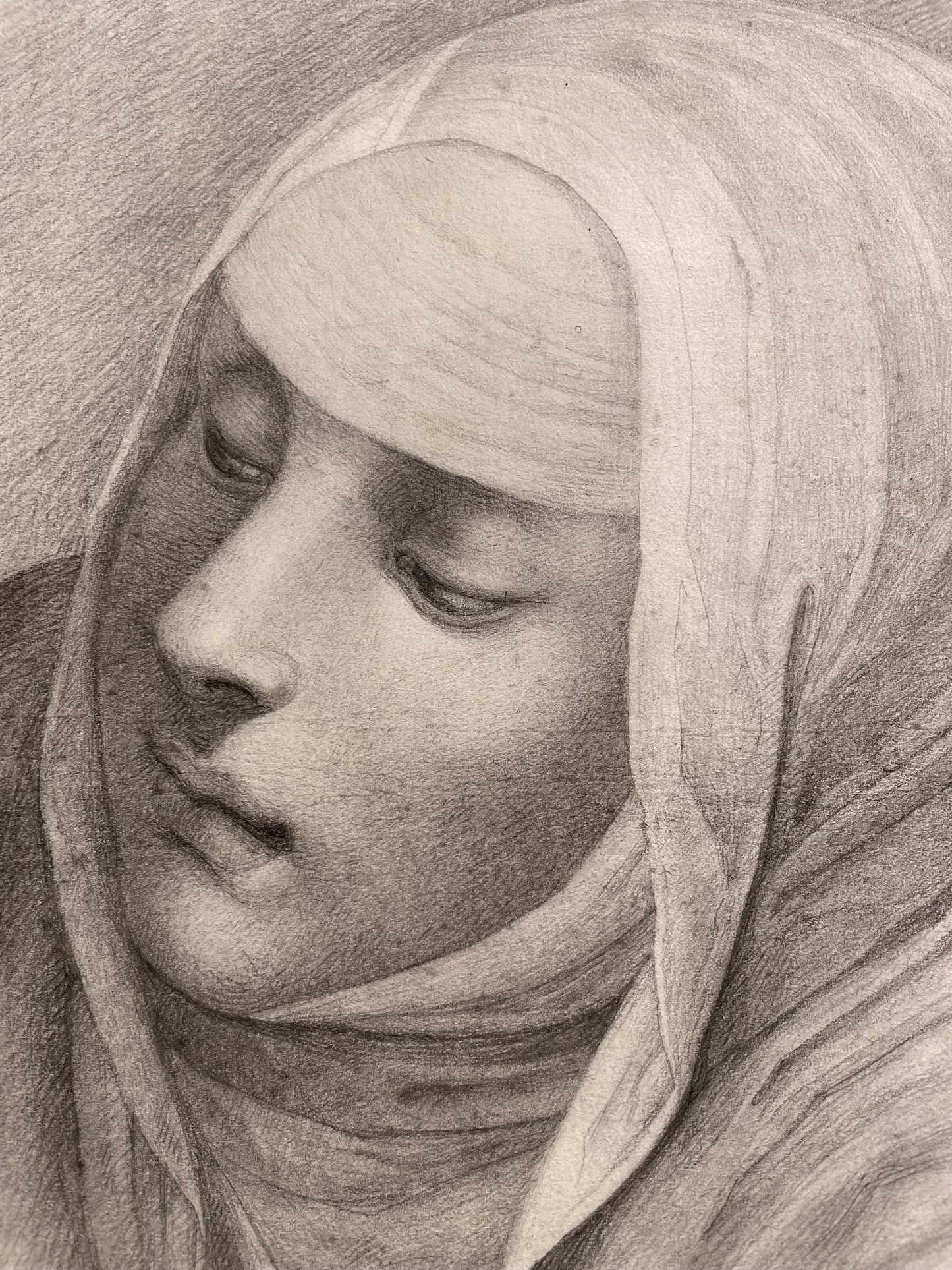Studio accademico di testa di monaca. Scuola fiorentina, fine XVIII – inizio XIX secolo.