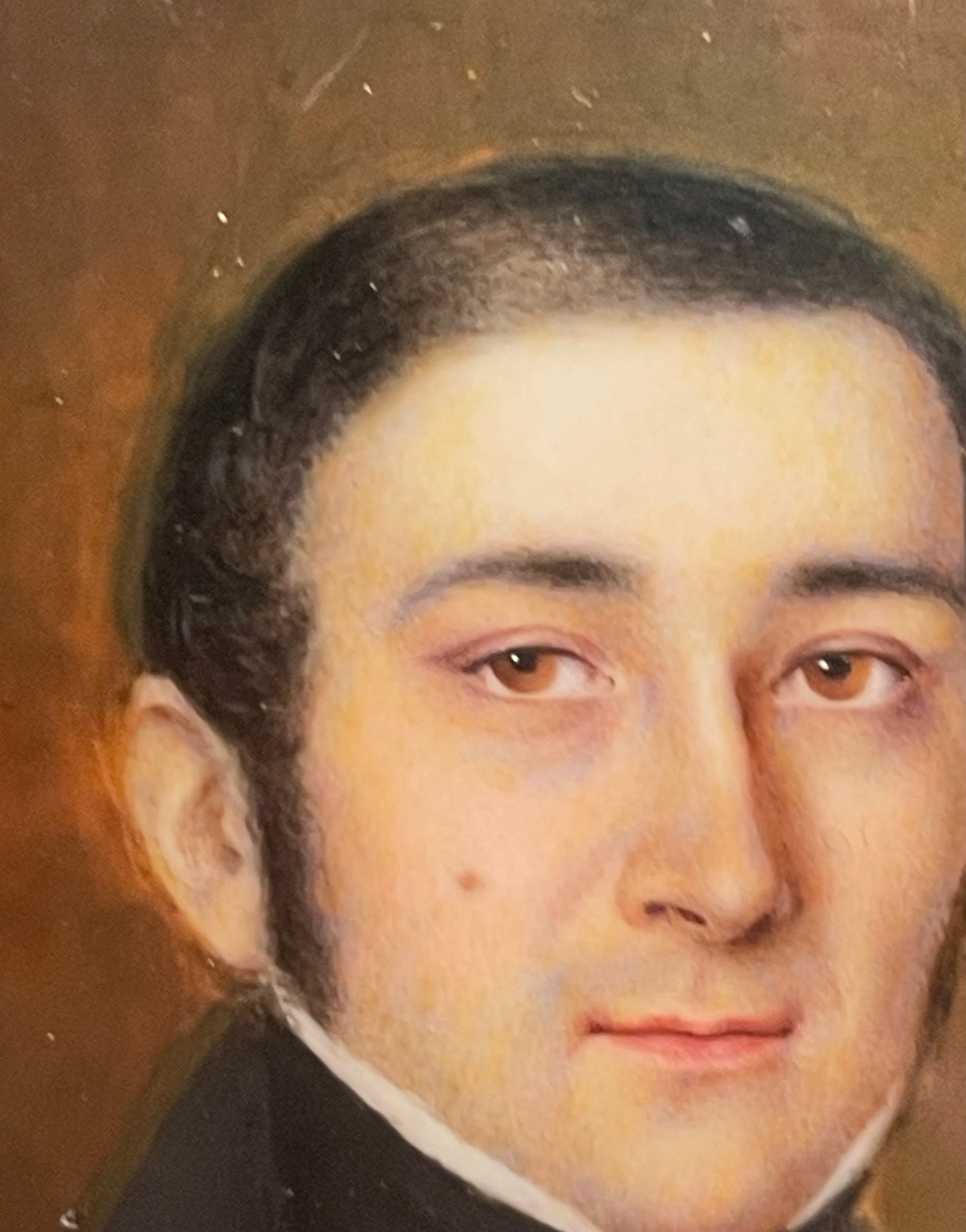 Ritratto miniatura di giovane uomo, firmato M. Chavelon (?), circa 1835–1840