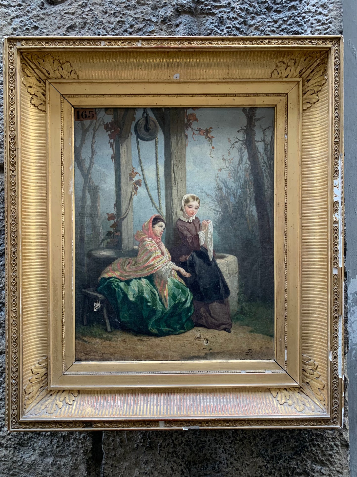 Two young women by a well, circa 1850 by Nicolas Edward Gabé