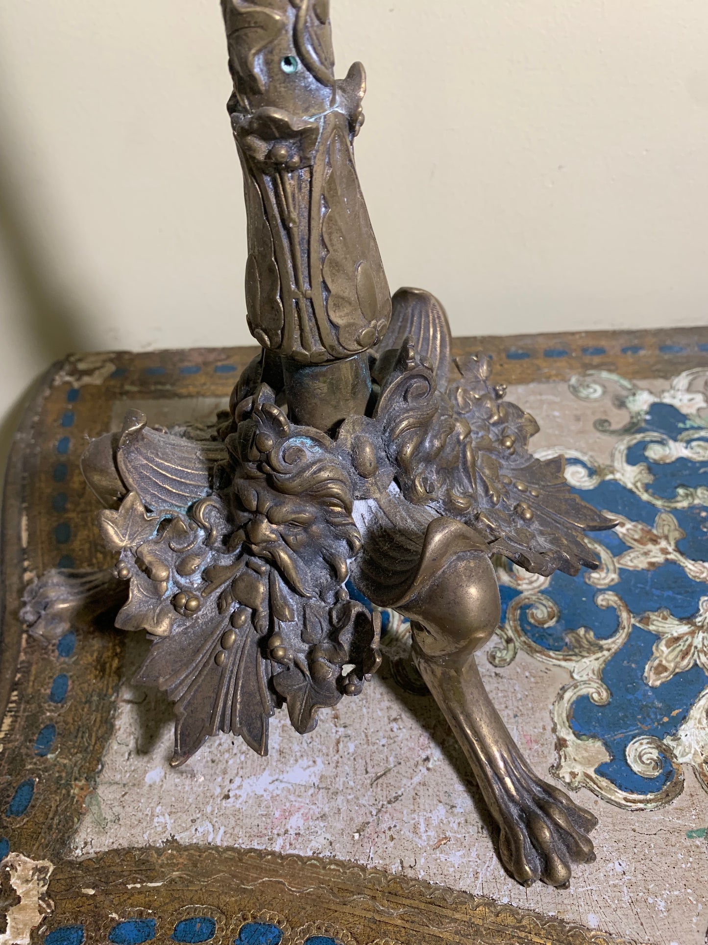 Art Nouveau Bronze Candelabras with Herons and Masks - Eclectic Style with French Influence (1880-1890)