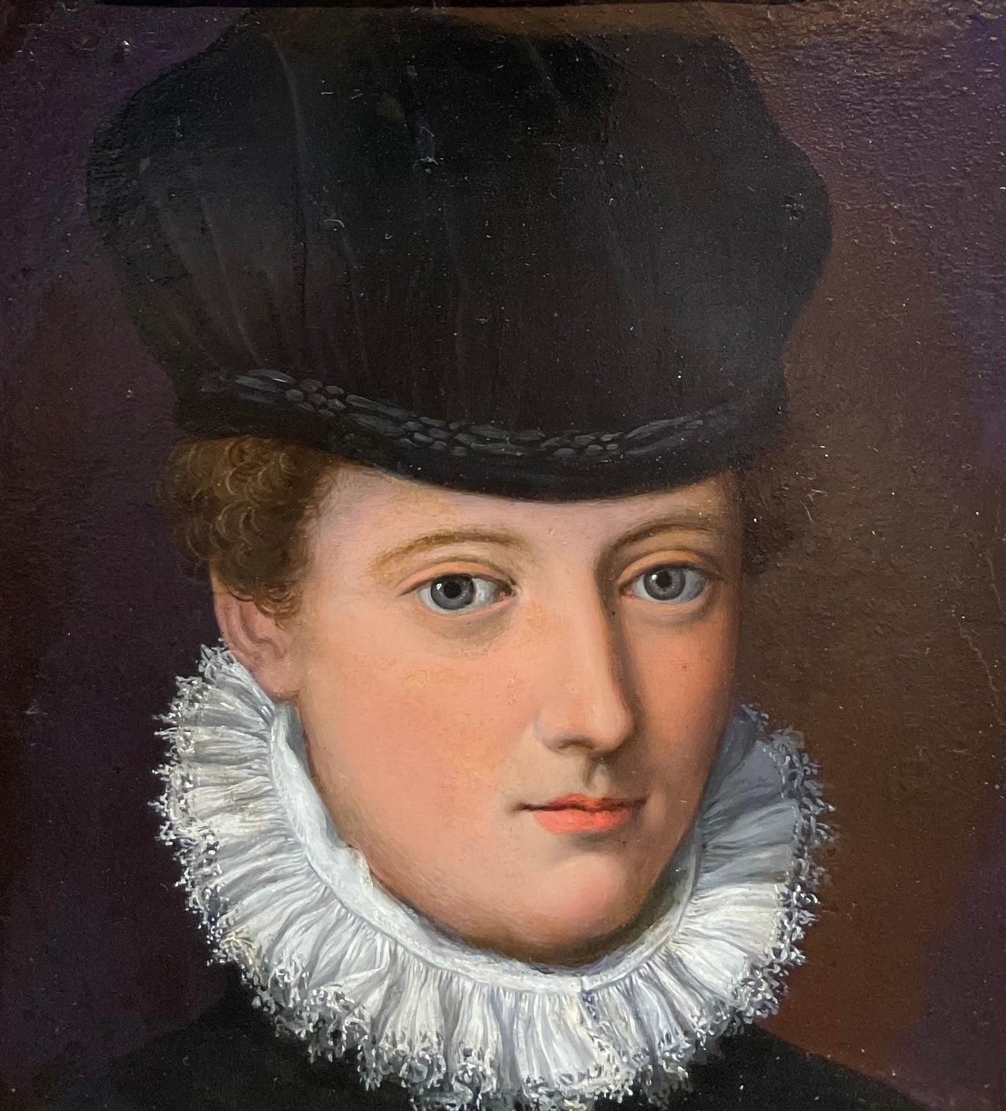 Alessandro Allori, atelier. Ritratto di dama con cappello di velluto nero. Scuola fiorentina. XVI secolo.