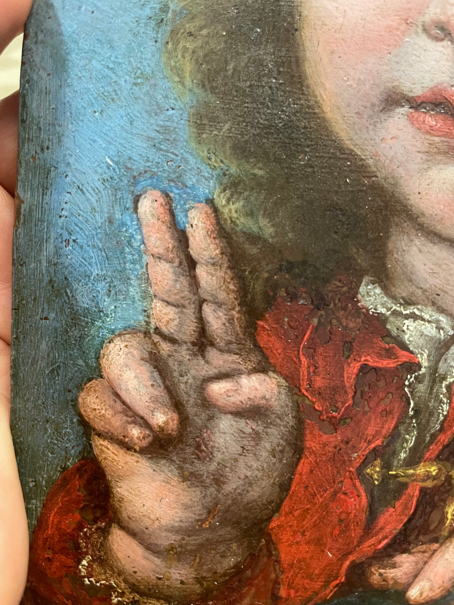 Salvator Mundi, Jacopo Giorgi (Firenze 1623–1665), olio su rame, ambito di Cesare Dandini, cm 22 × 15,5