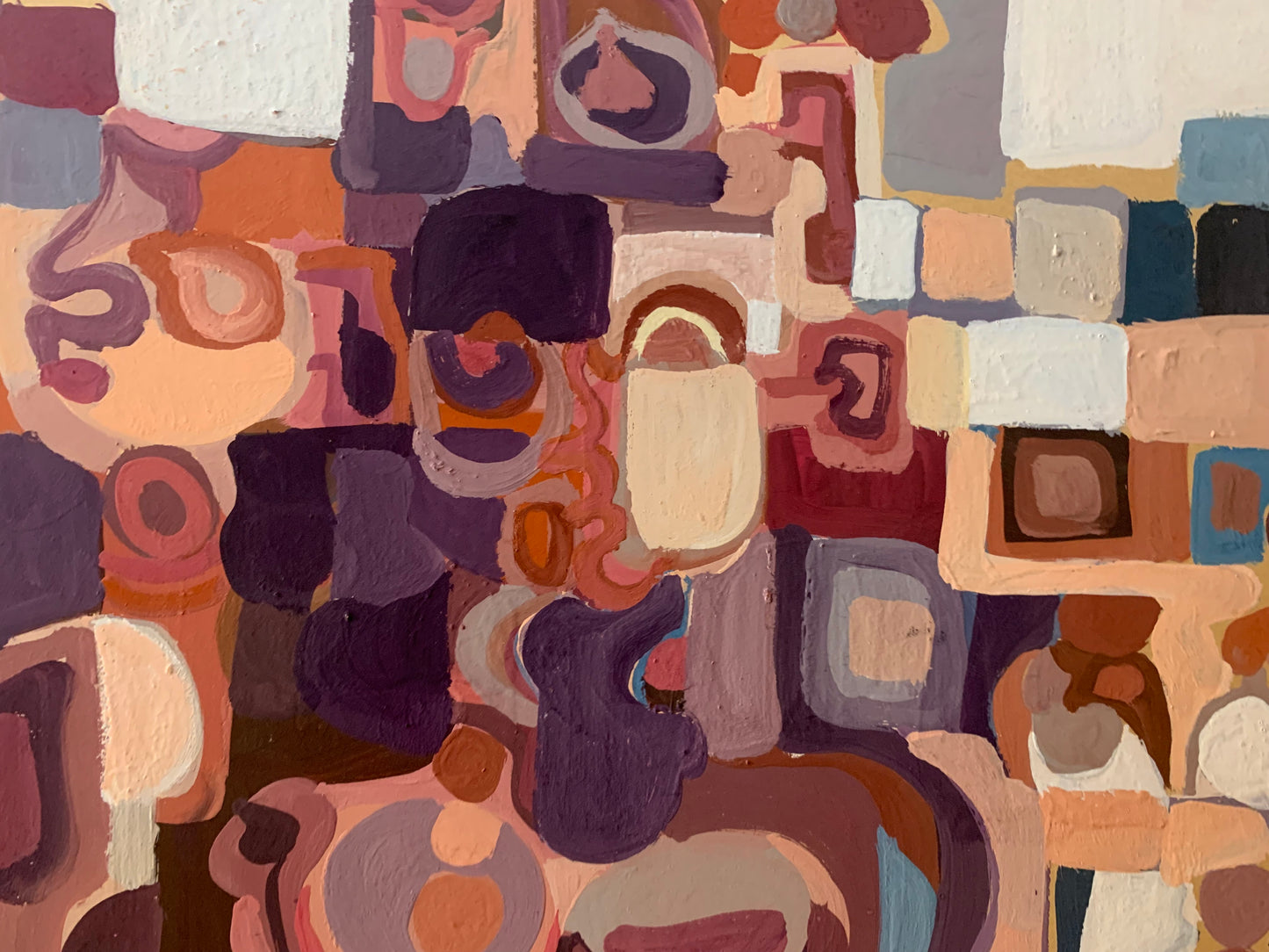 Circa 1970. Abstract Geometric Composition with Figures and Architecture