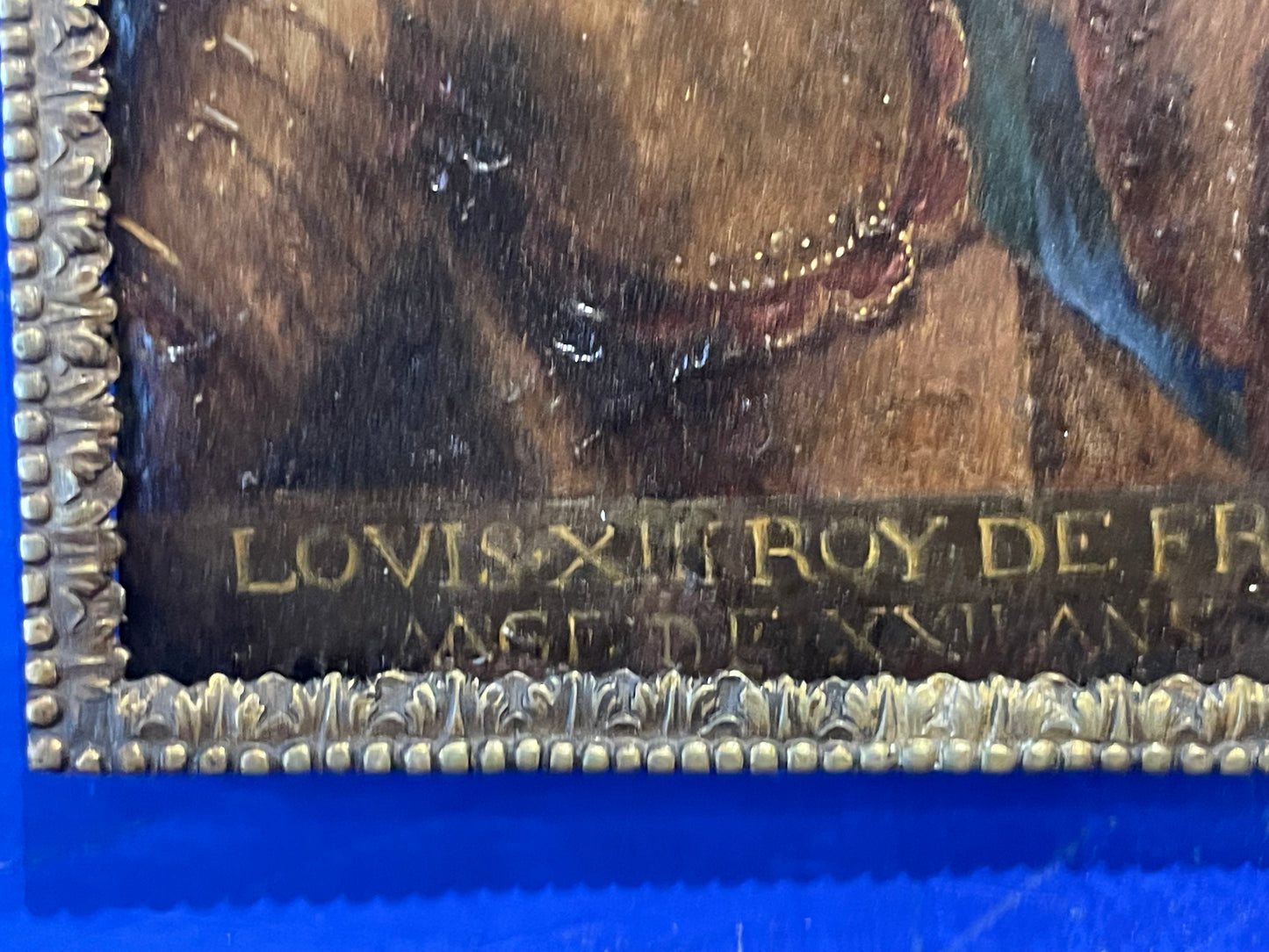 Ritratto di Louis XIII di Borbone, re di Francia, scuola franco-fiamminga, prima metà XVII secolo. Cm 21x16