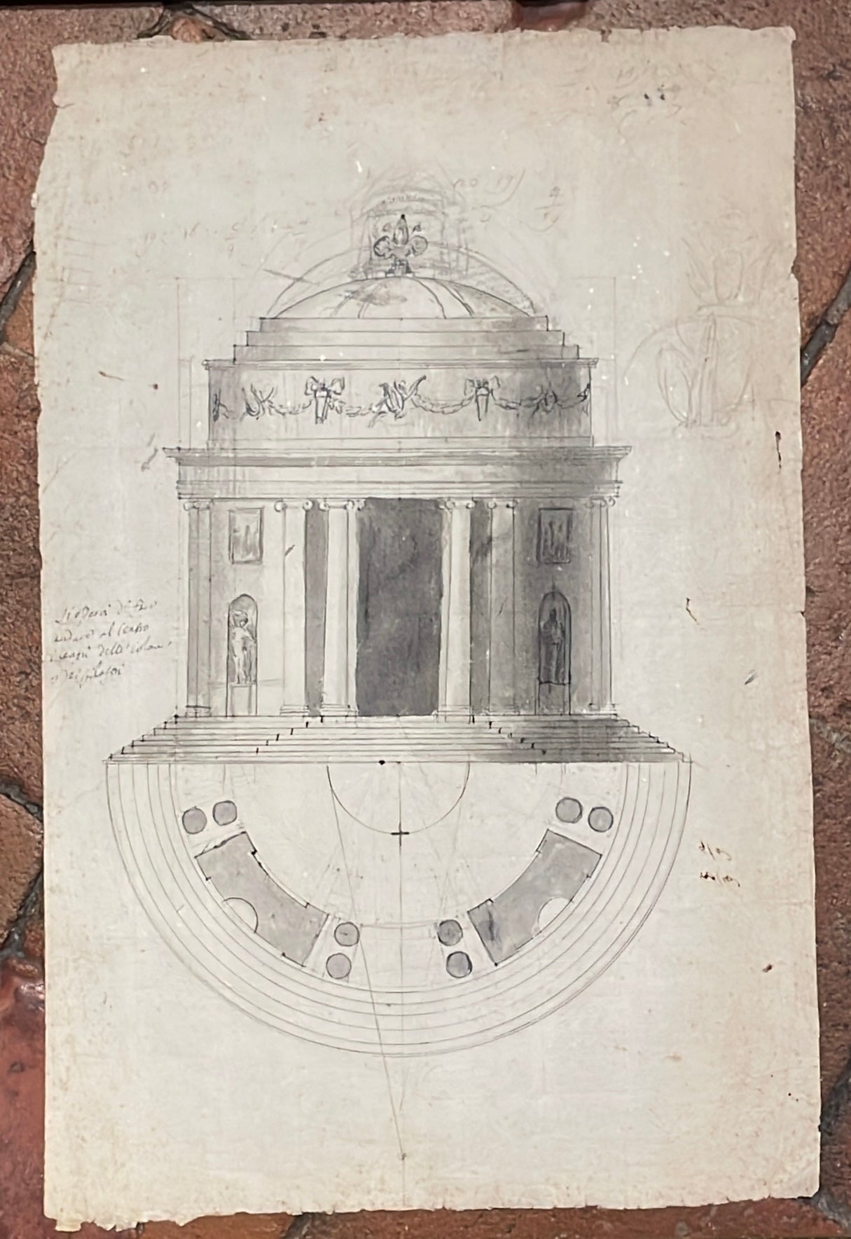 Onofrio Boni (Cortona, 1739 – Firenze, 1815)
Progetto per edificio rotondo destinato al gruppo della Niobe, Firenze, circa 1773