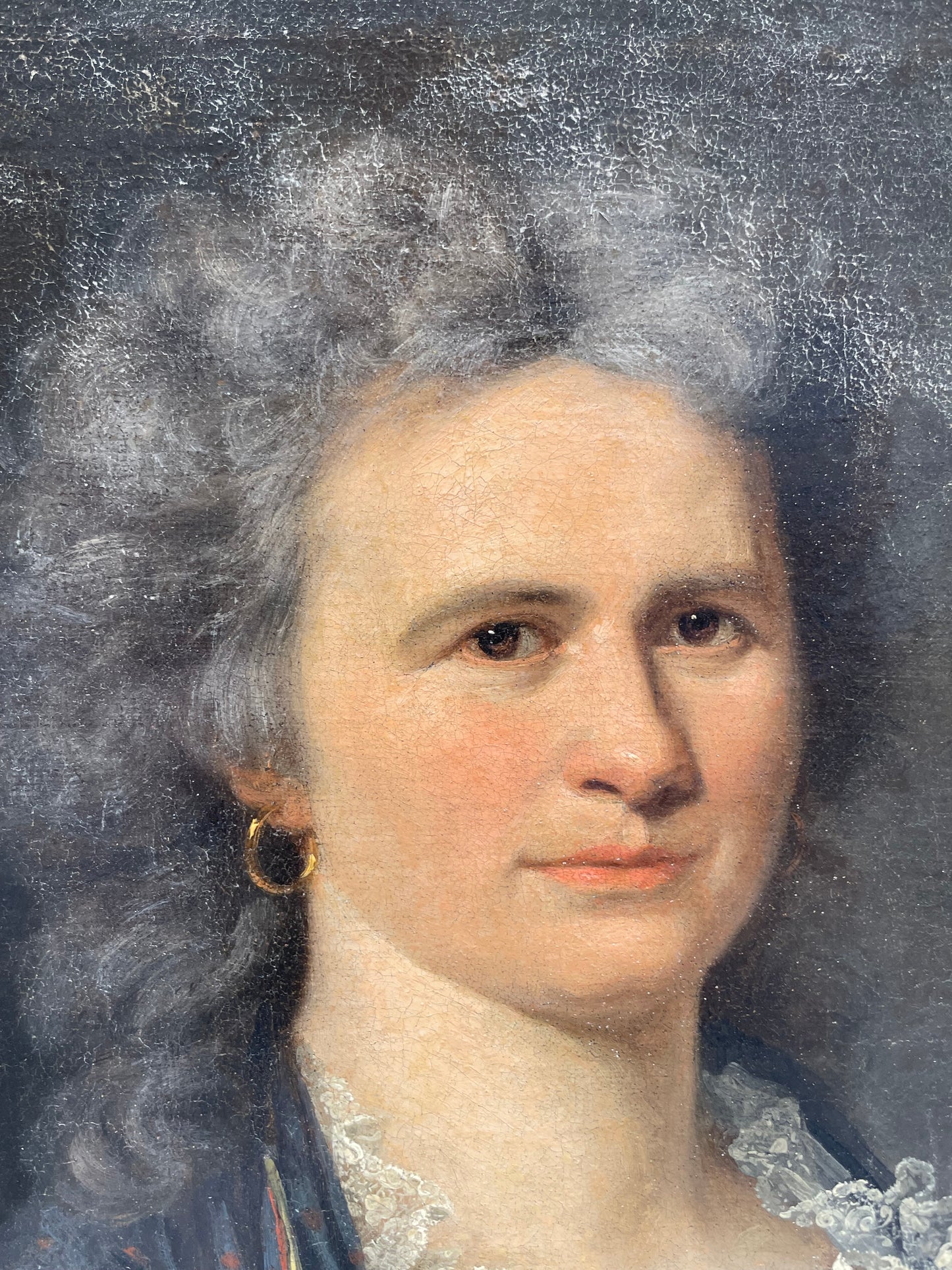 Neoclassical Female Portrait. Chemise à La Reine And Shawl. German Context, Circa 1790