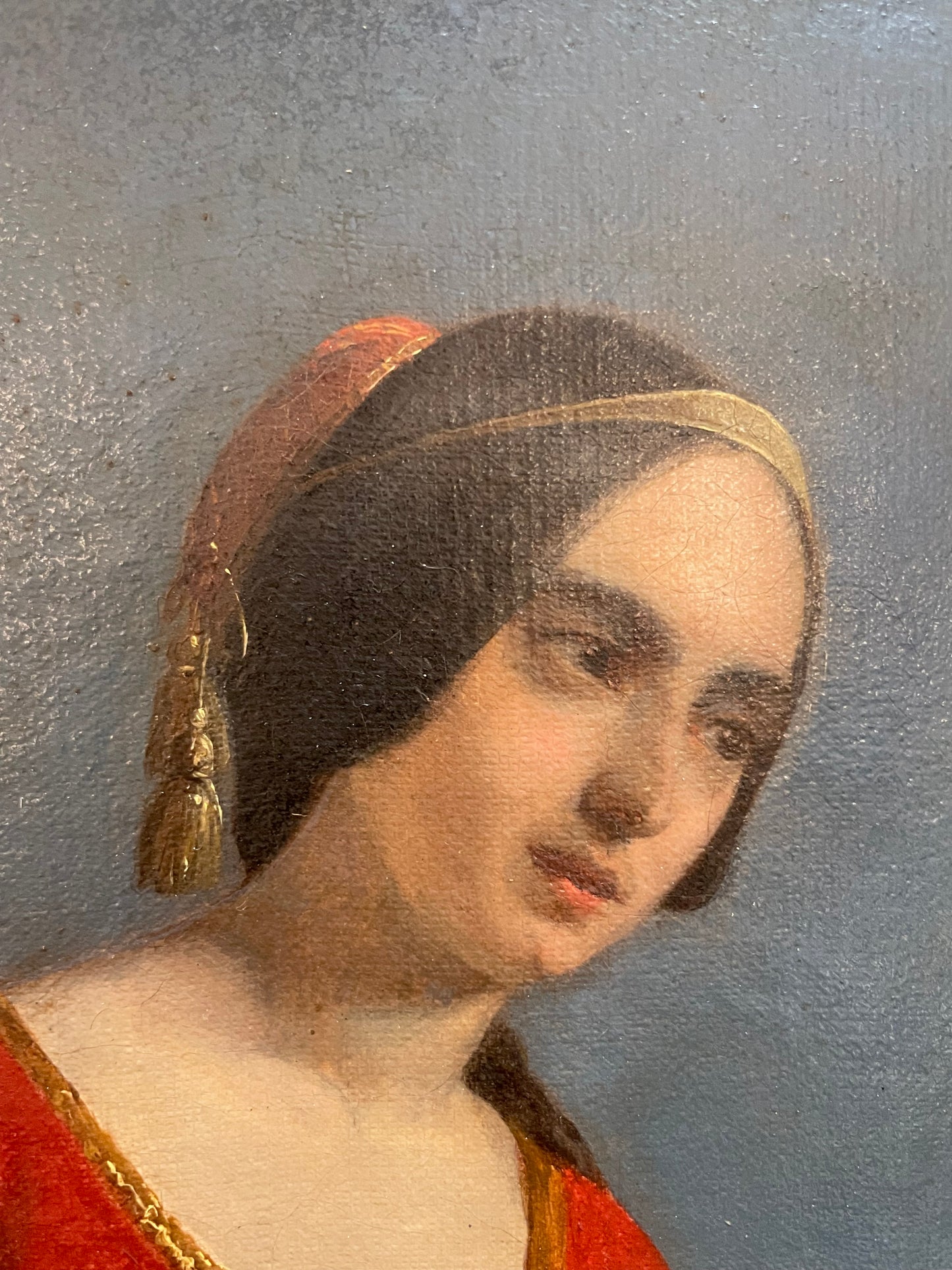 Romantic Portrait of a Woman in Oriental Dress among Greek Ruins, ca. 1840