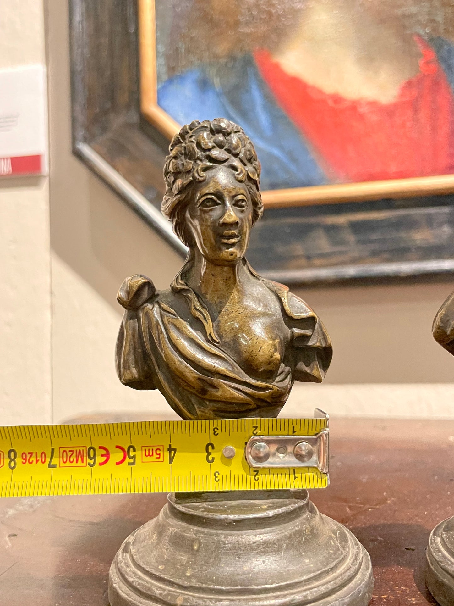 Coppia di busti in bronzo, antiche maniglie da mobile, XVIII / XIX secolo