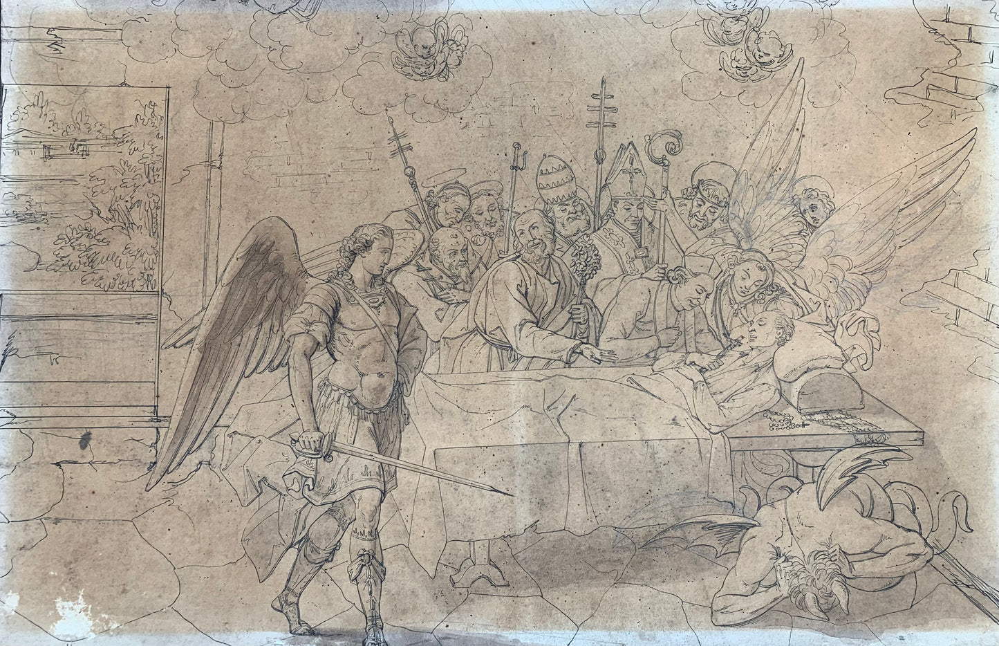 The Archangel and the Demon: The Battle for a Saint's Soul in a 19th Century Italian Drawing.