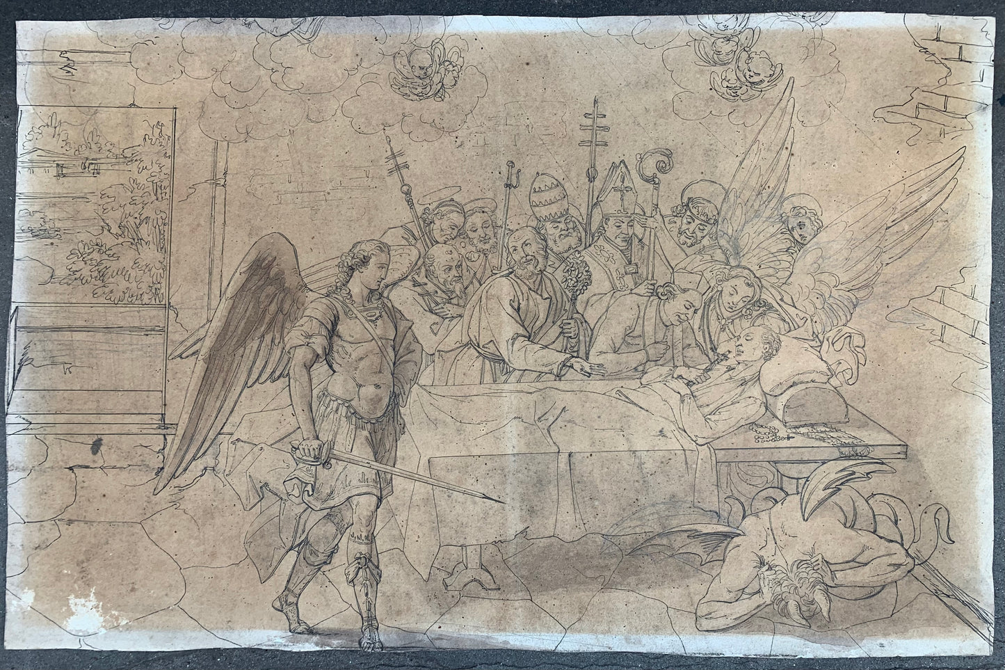 The Archangel and the Demon: The Battle for a Saint's Soul in a 19th Century Italian Drawing.