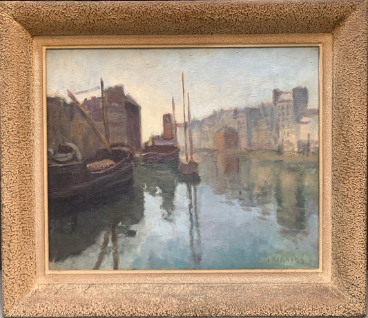 The Sleeping Canal in the Mist (circa 1930). French school