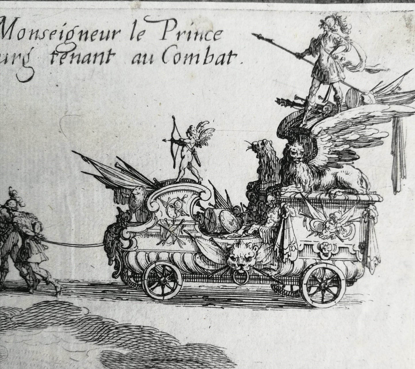 Jacques Callot, Original engraving: Entry of the Prince of Pfaltzbourg, Court Spectacle in Nancy, 1627
