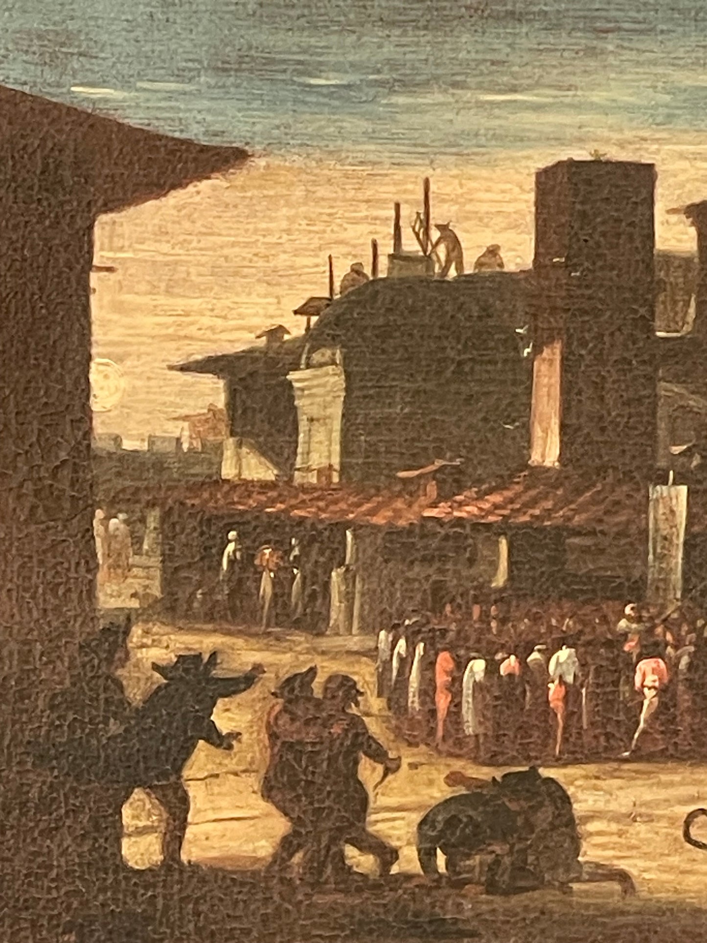 Ciarlatano con serpenti in una piazza di Roma, Bamboccianti, XVII secolo
