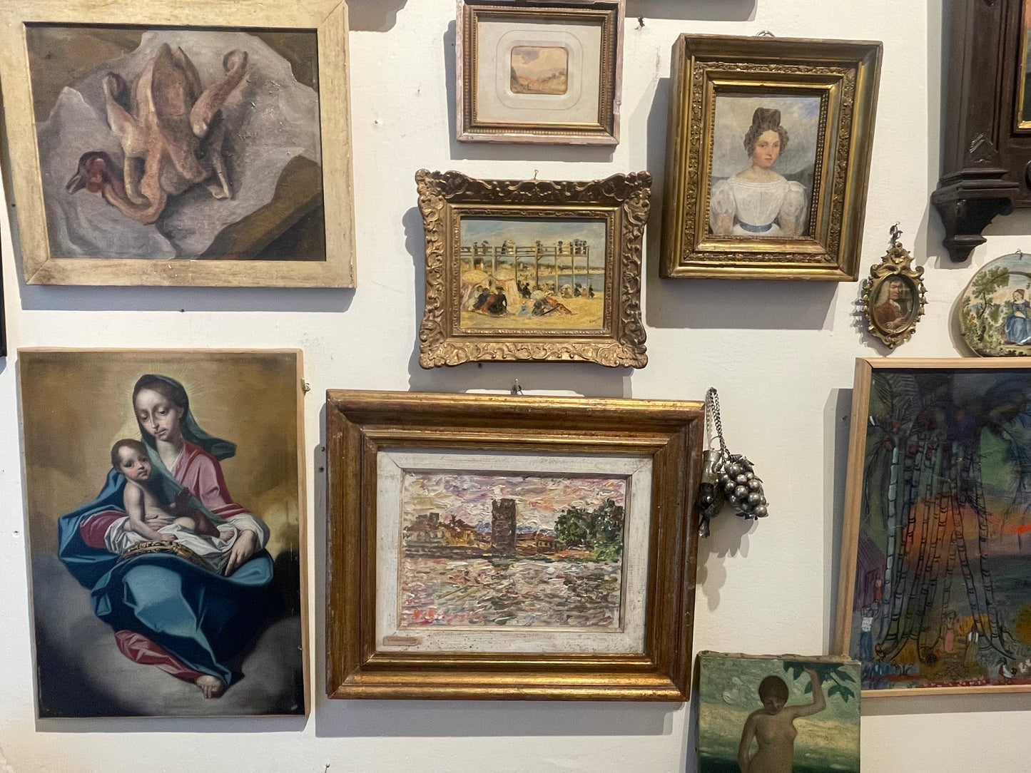 Guido Borgianni. View of Florence with part of medieval walls: Santa Rosa tower and river Arno. Circa 1960.