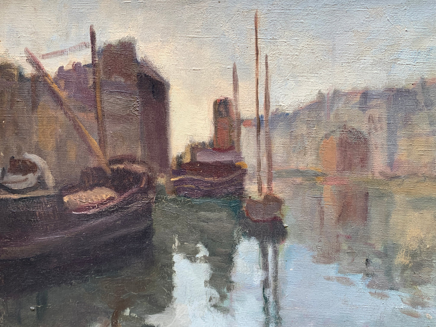 The Sleeping Canal in the Mist (circa 1930). French school