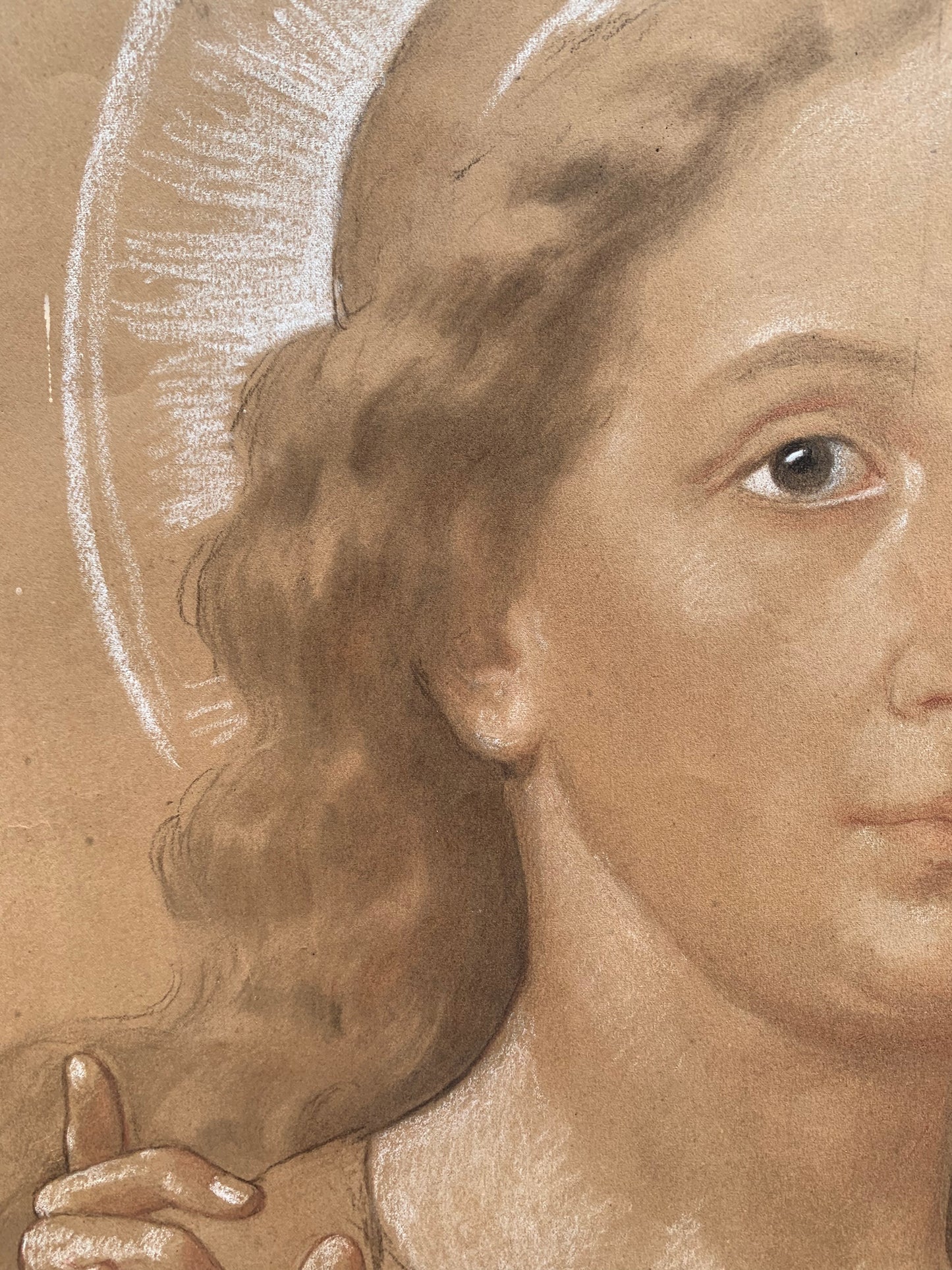 Archangel Gabriel. Study for Annunciation by Enrico Reffo, signed.