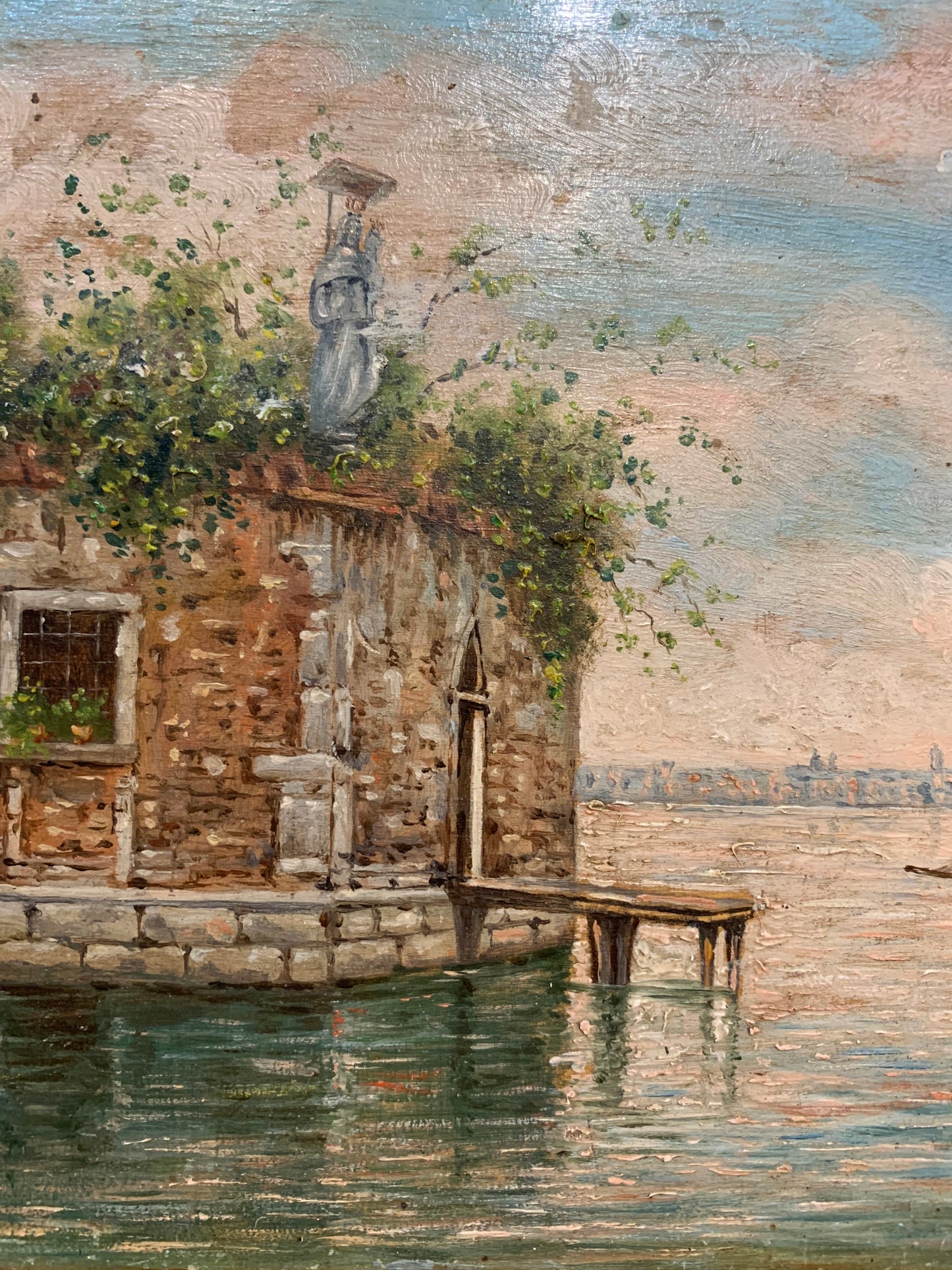 View Of Venice With Historic Sailing Ship, San Giorgio Island, San Marco Square. Signed Zini.