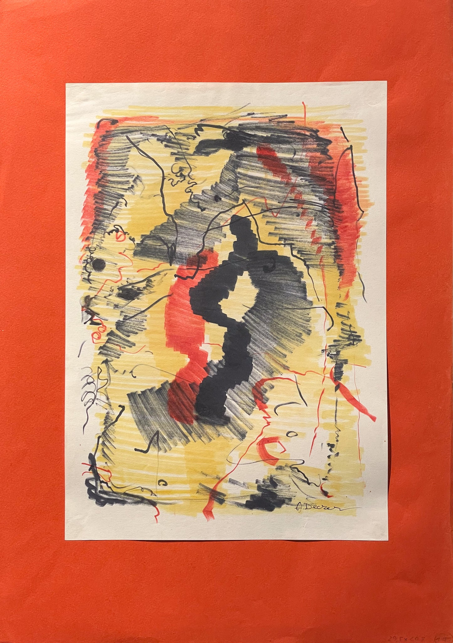 Anja Decker, Pittura informale astratta su carta, Monaco di Baviera, fine anni '50