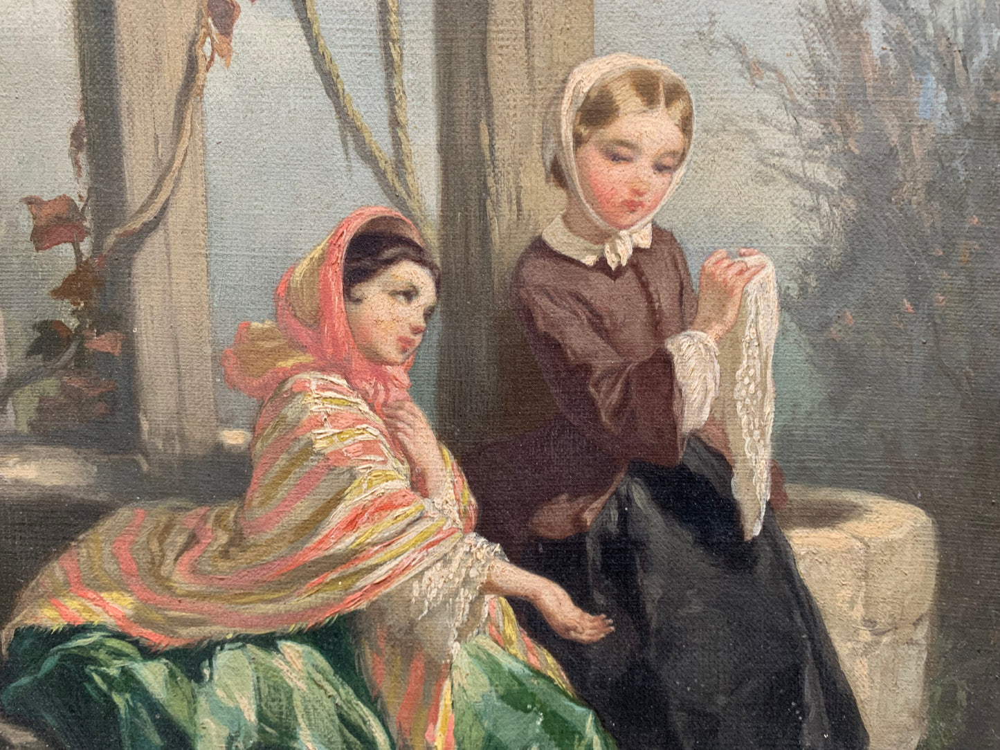 Two young women by a well, circa 1850 by Nicolas Edward Gabé