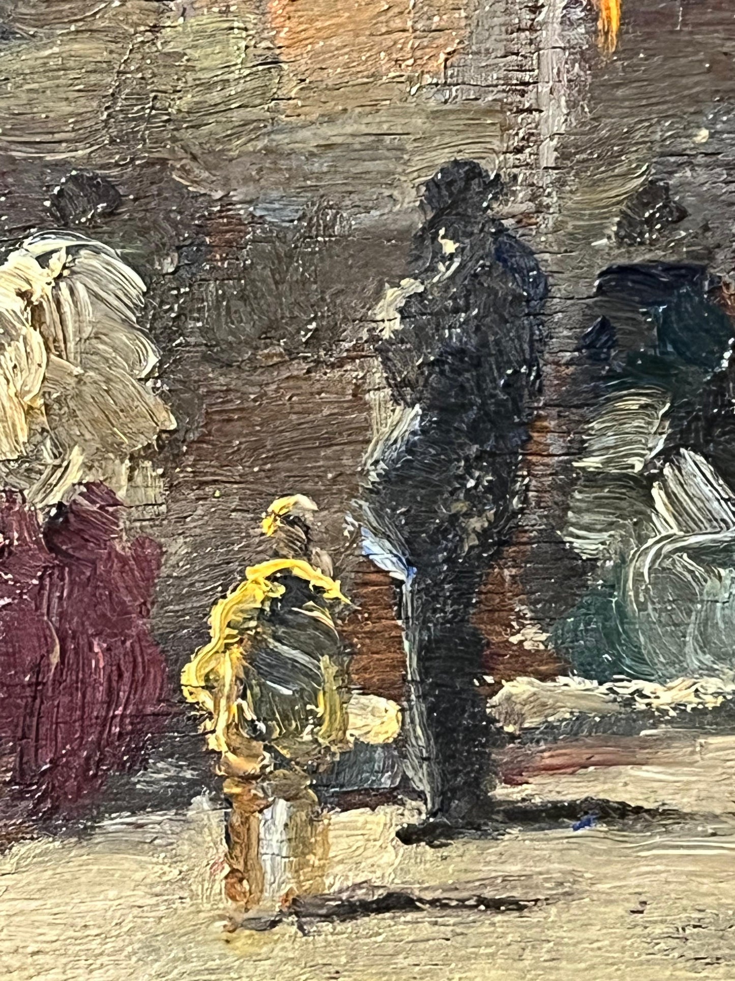 Erma Zago (1880-1942), Piccola veduta di Venezia con mercato presso una chiesa