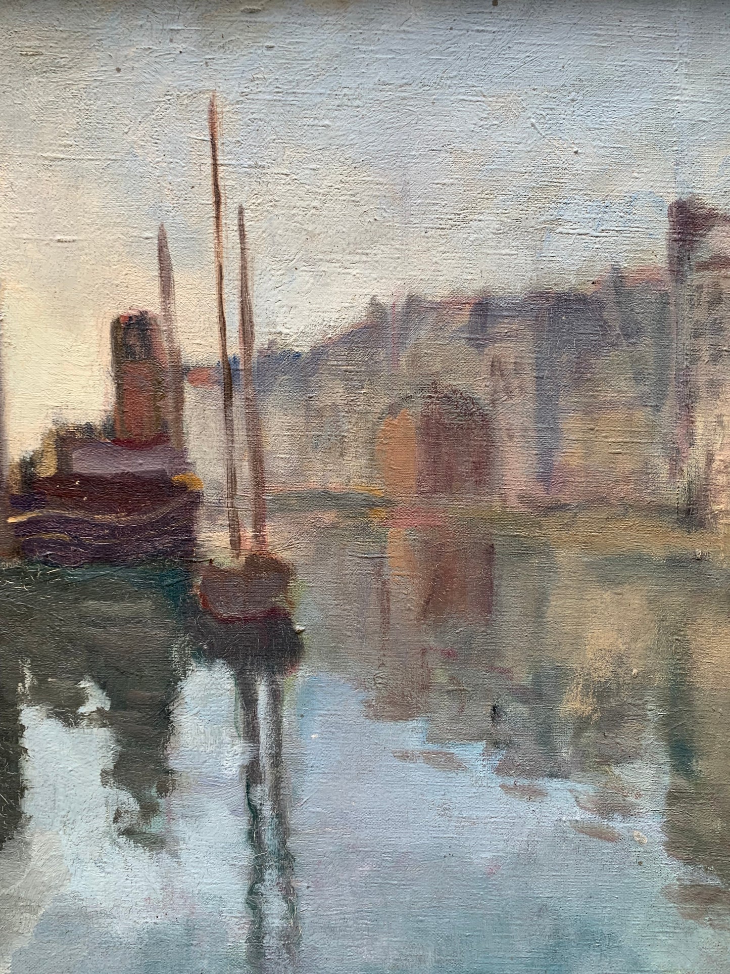 The Sleeping Canal in the Mist (circa 1930). French school