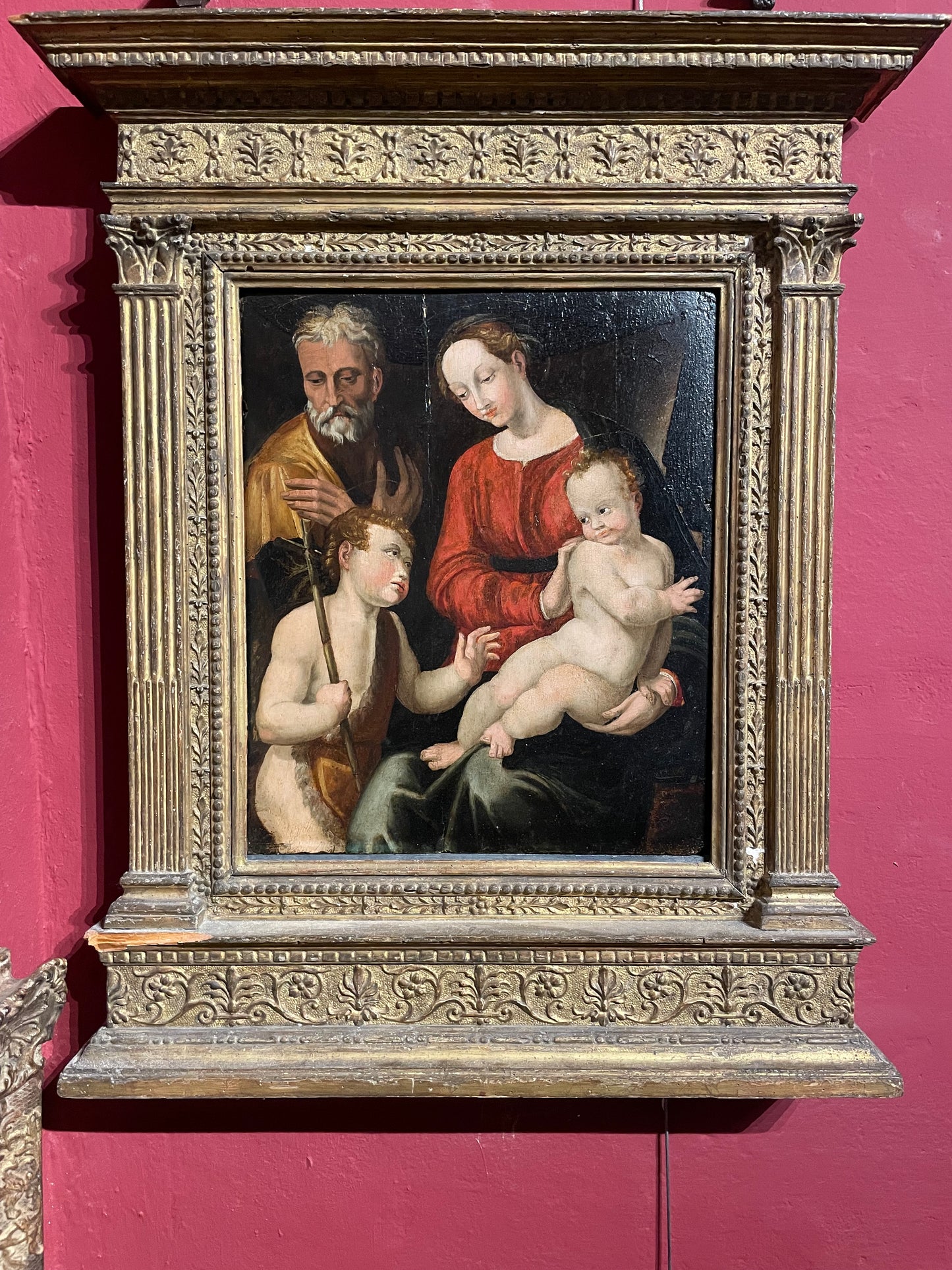 Scuola toscana (ambito fiorentino), fine XVI secolo. Sacra famiglia con San Giuseppe

Sacra Famiglia con la Vergine, il Bambino Gesù, San Giovannino e San Giuseppe