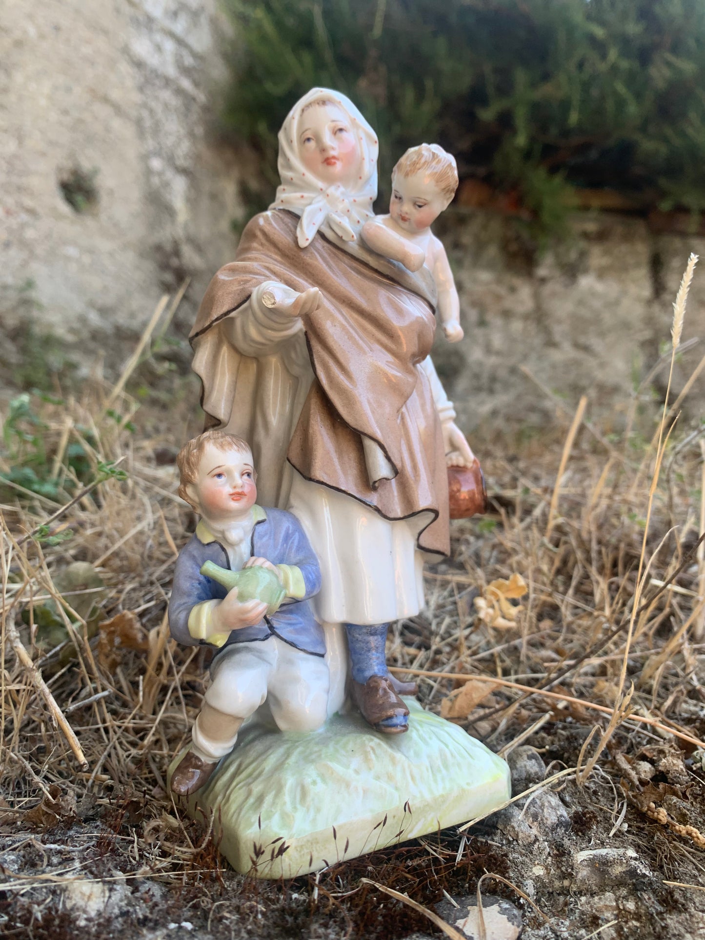 KPM Berlin Porcelain Figurine: "Beggar Woman with Children"