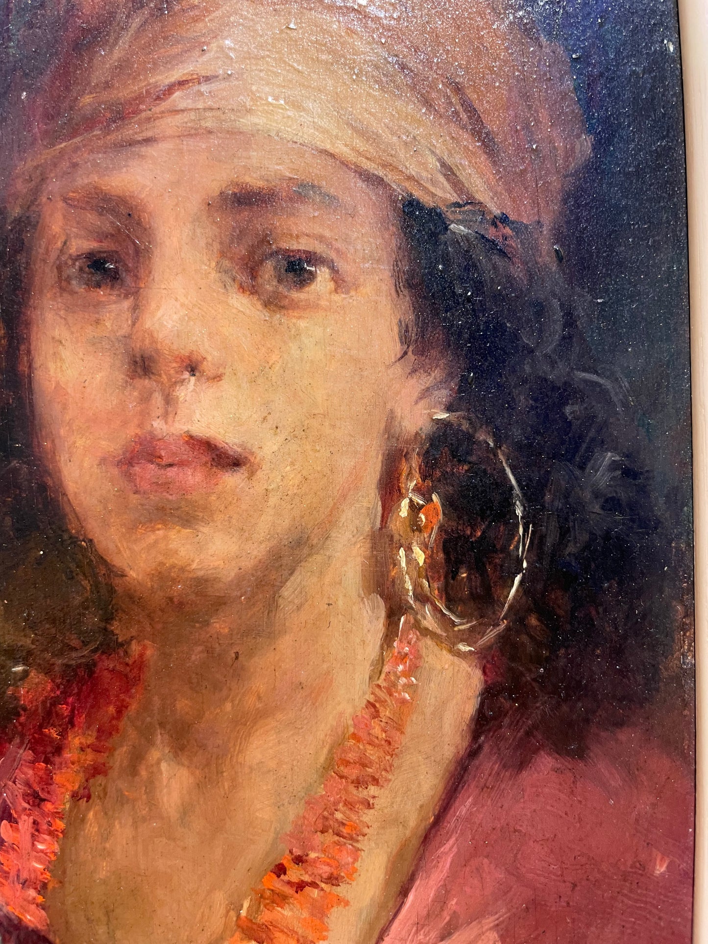 Ritratto di giovane algerina. Pittore orientalista Pierre Alexandre Salles (Algeria 1867 - Algeri 1915)