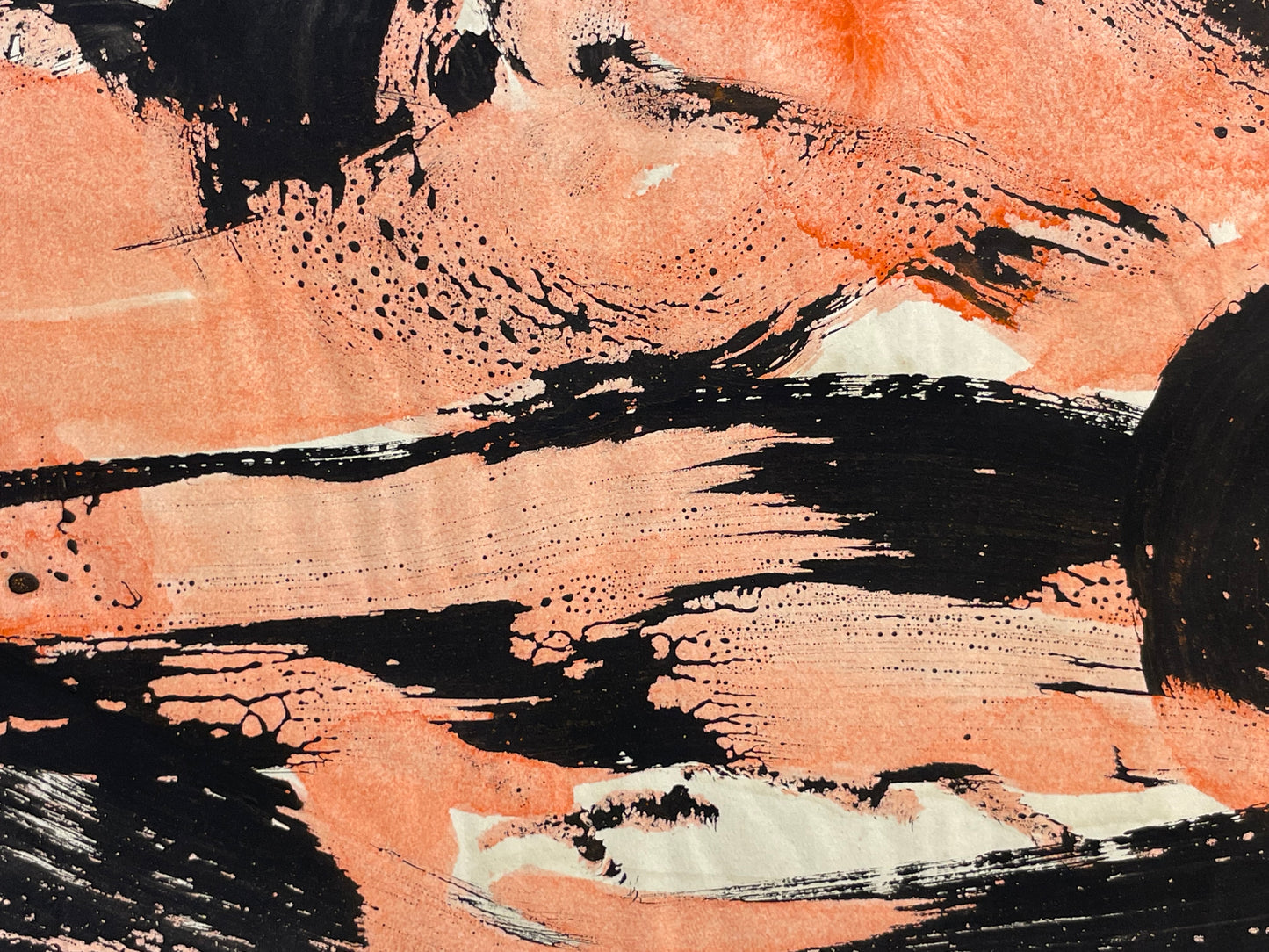 Anja Decker, pittura astratta gestuale a tempera su carta, anni ’50 – 29,5 x 21 cm