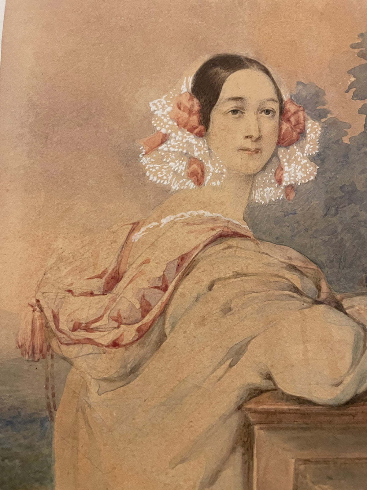 Ritratto di giovane donna con mantella a cappuccio, «Marta S[?]. Pieterburg», 1840 circa