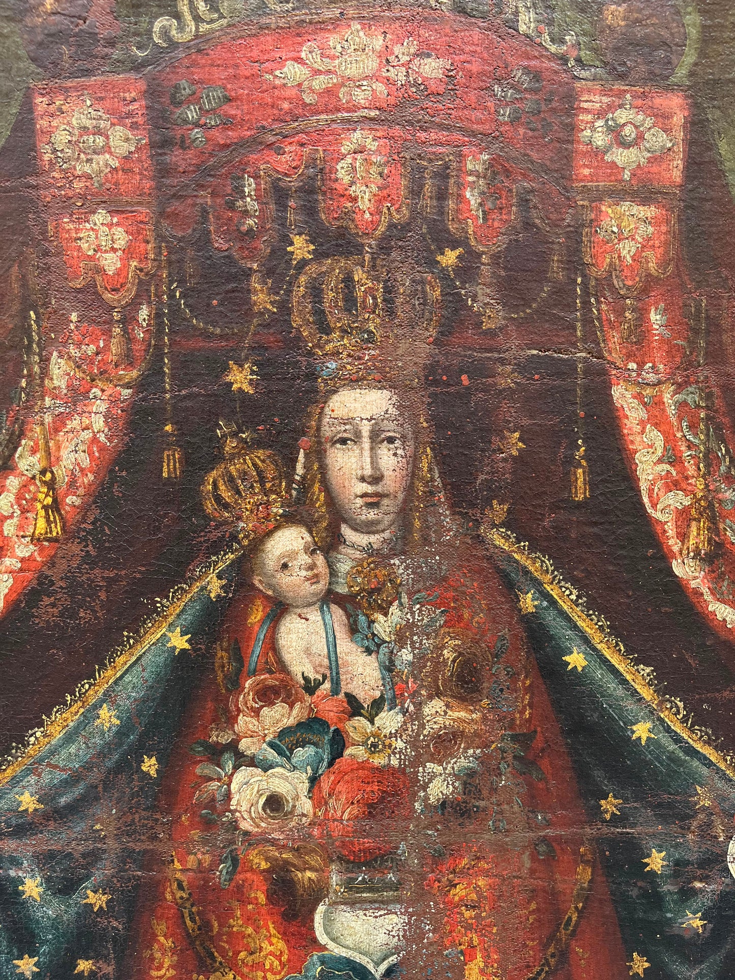 Madonna dell’Apocalisse con ex voto a cuore. Vicereame del Perù, arte coloniale, XVIII secolo