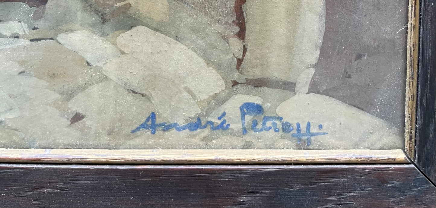 André Petroff, Russian painter from Saint Petersburg – Village in the hinterland of the French Riviera, 1920s–30s